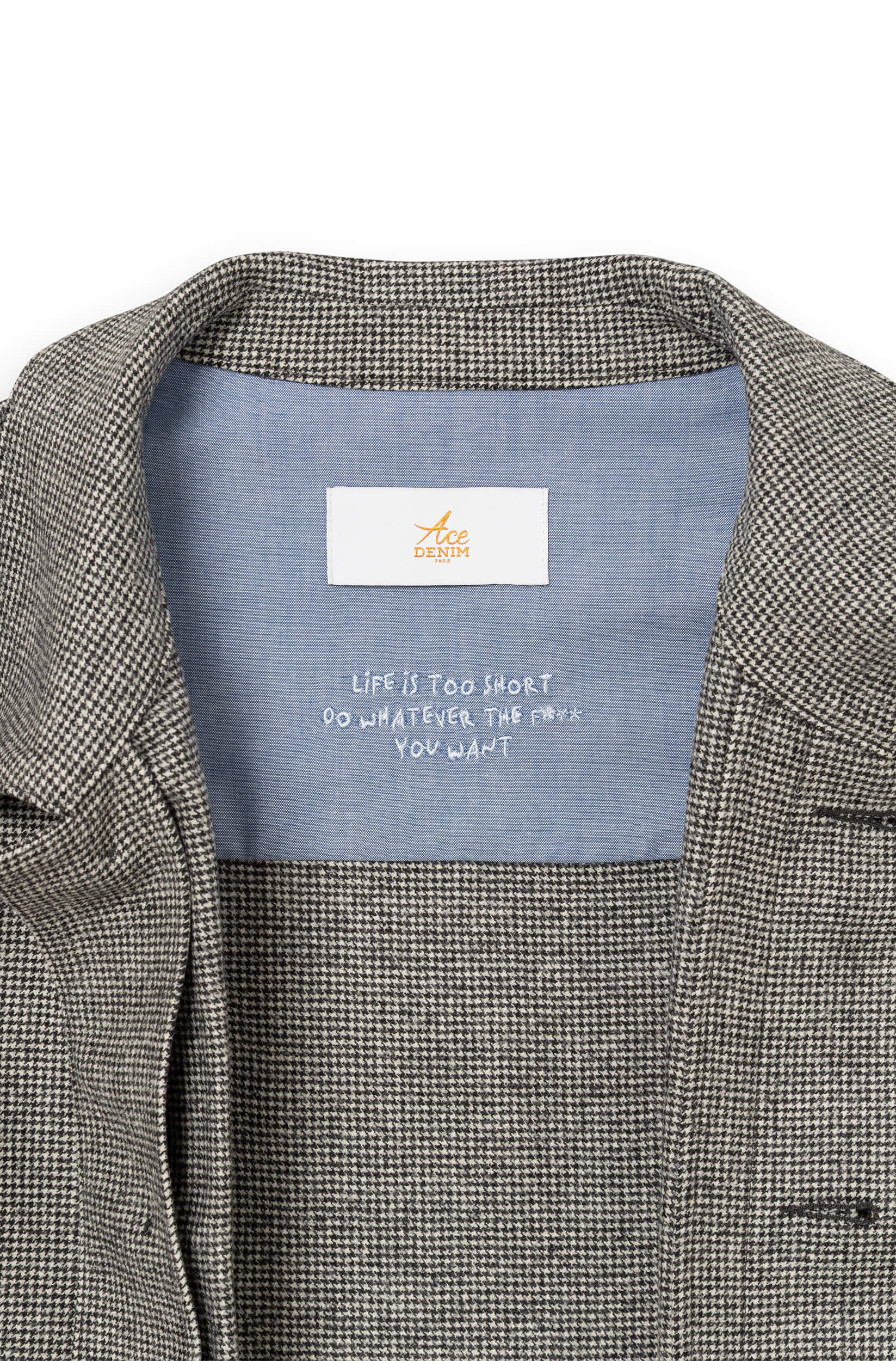 AD178 - White Houndstooth Merino Wool Jacket