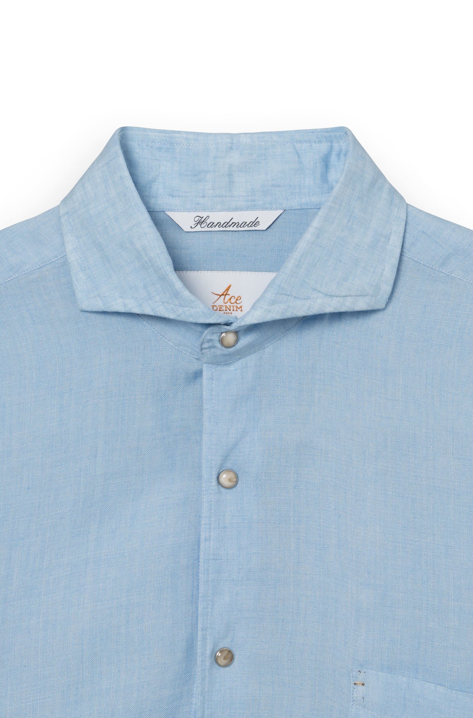 Ace Denim - Chemise en lin Homme - Bleu Ciel