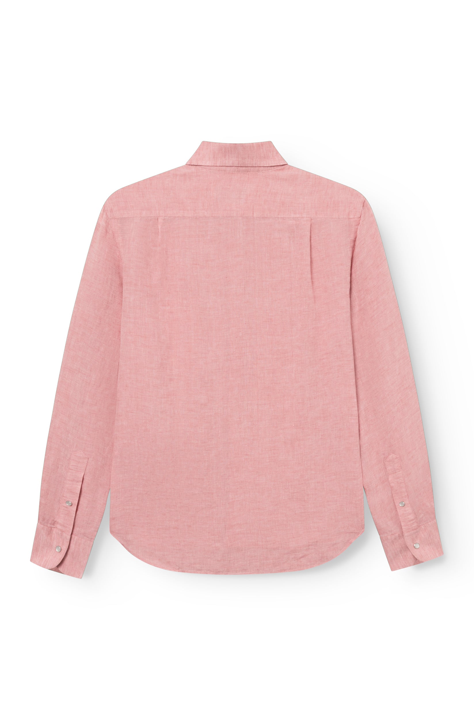 Vue arrière de la chemise homme lin rose avec pli dos — AD 73 Ace Denim Paris