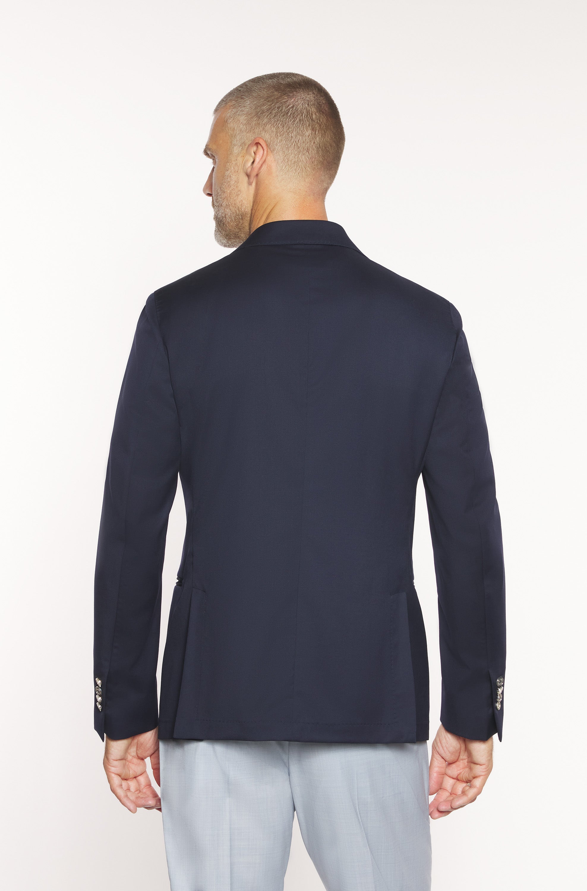 AD 150 - Blazer Croisé Laine Froide Marine