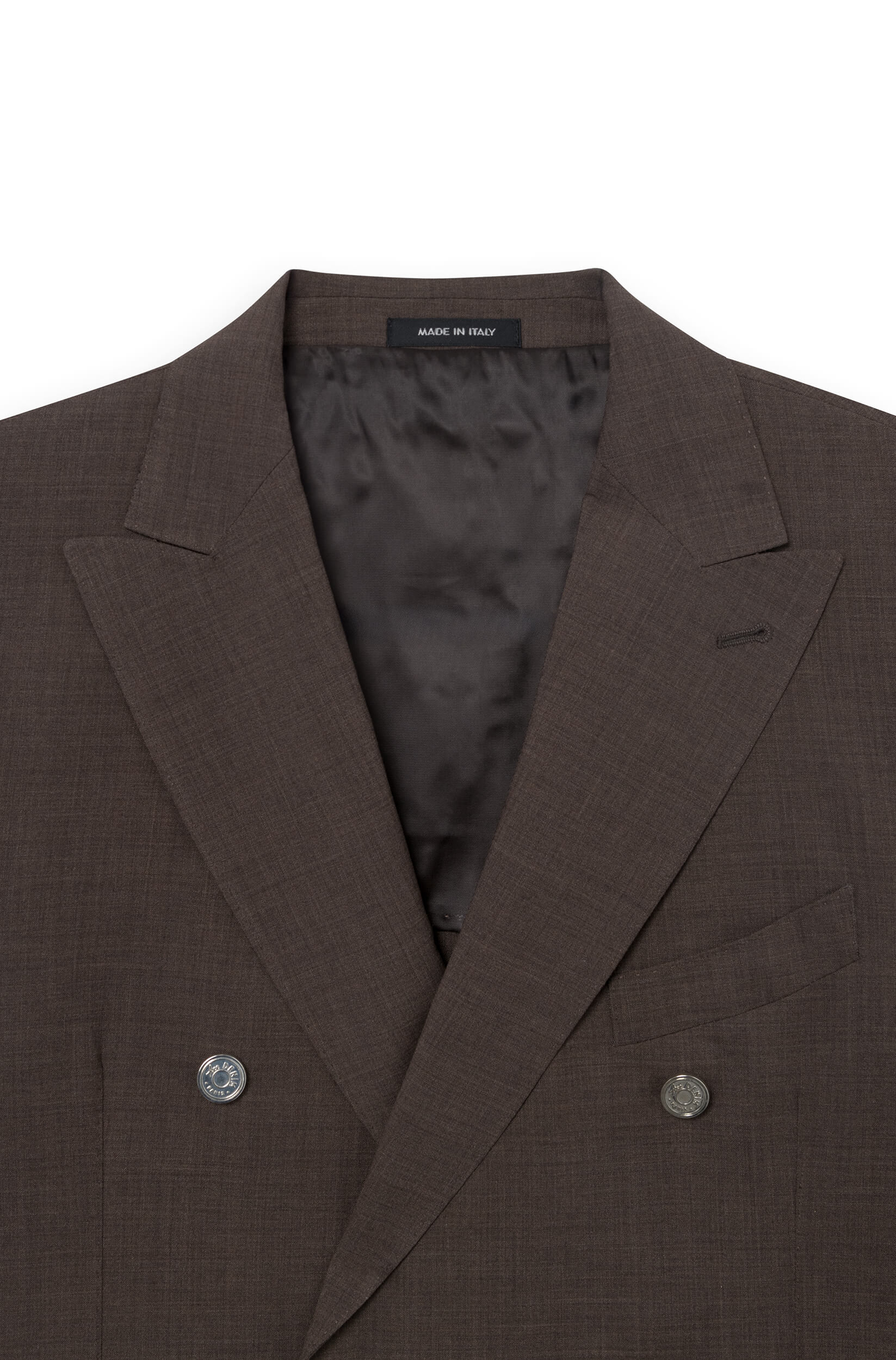 ace denim - blazer croisé marron - col