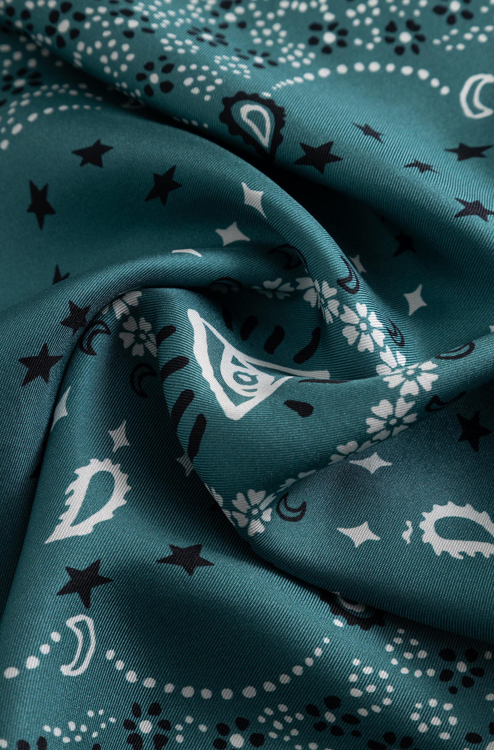 Foulard en soie homme turquoise profond Vue 2 - Ace Denim Paris