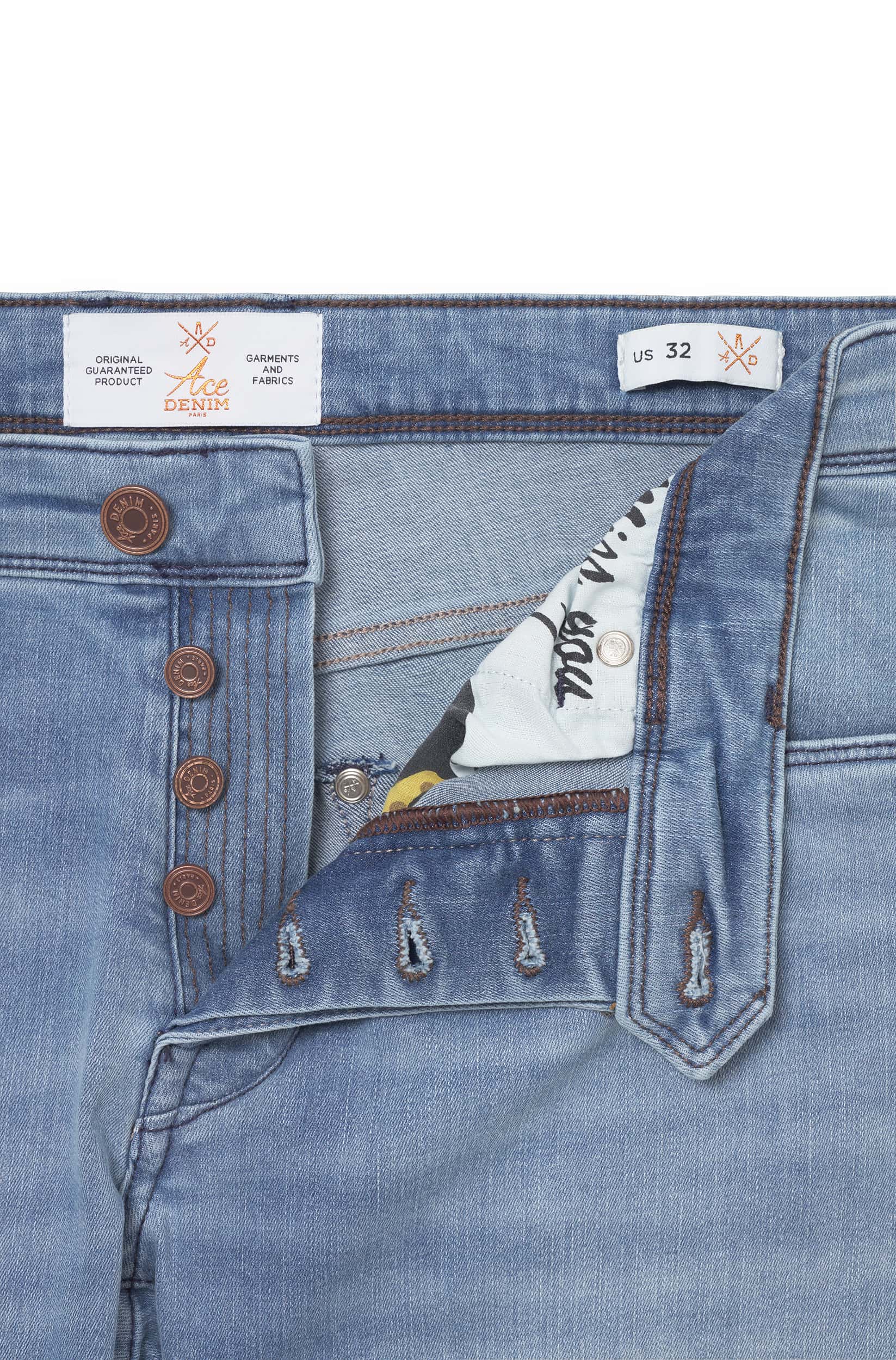 Jeans slim homme délavé brun Vue 5 - Ace Denim Paris