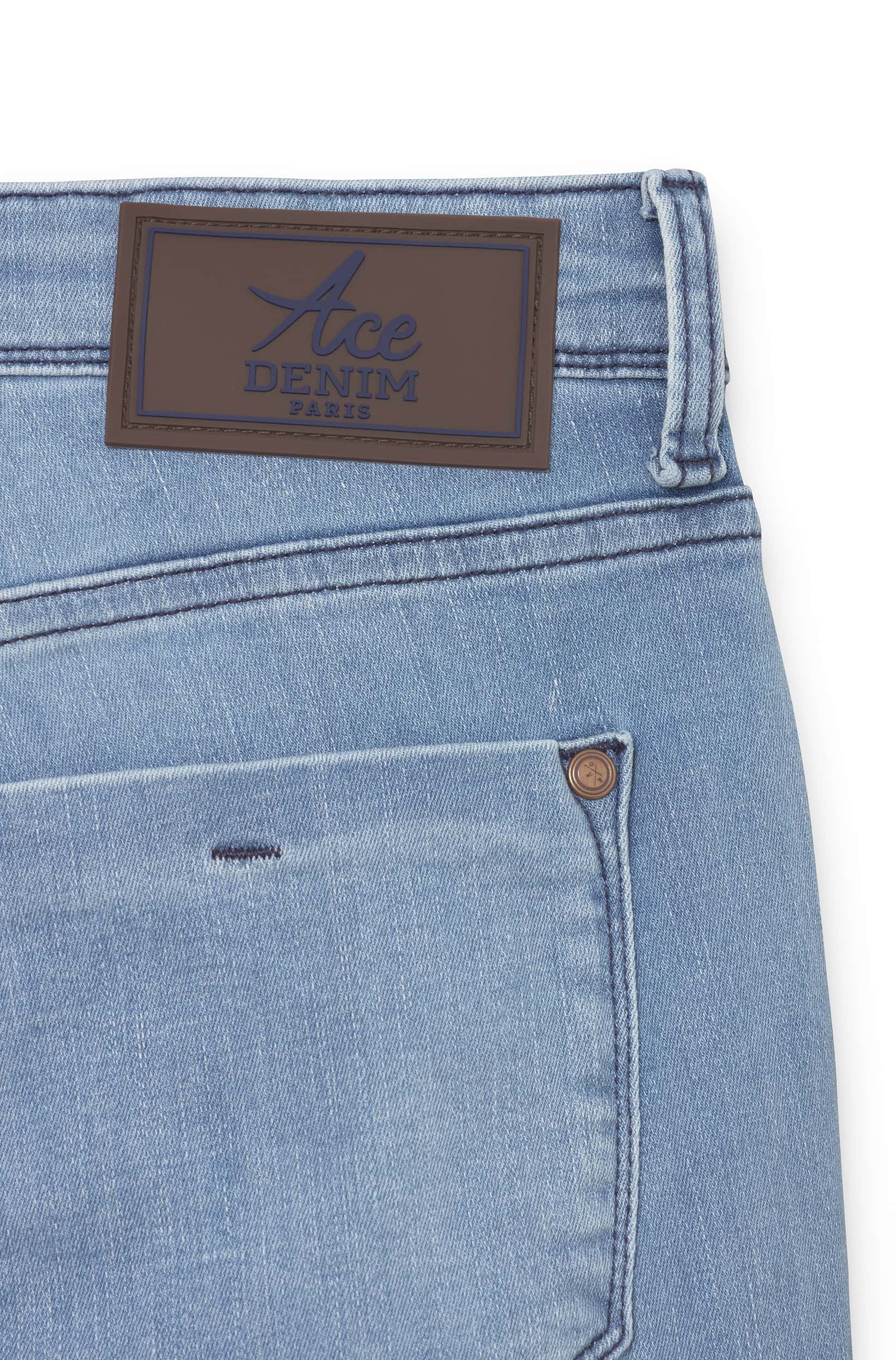 Jeans slim homme délavé brun Vue 6 - Ace Denim Paris
