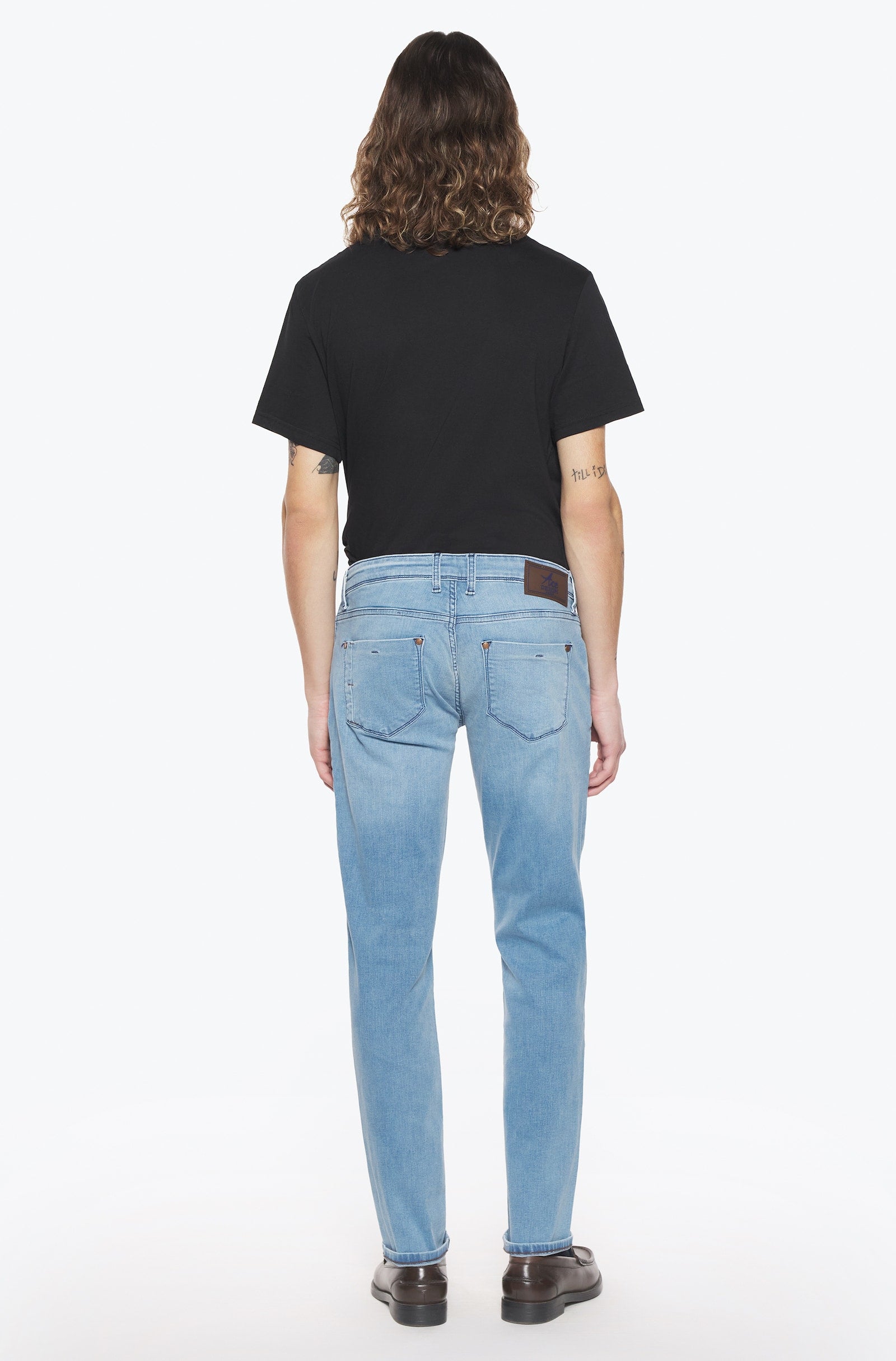 Jeans slim homme délavé brun Vue 3 - Ace Denim Paris