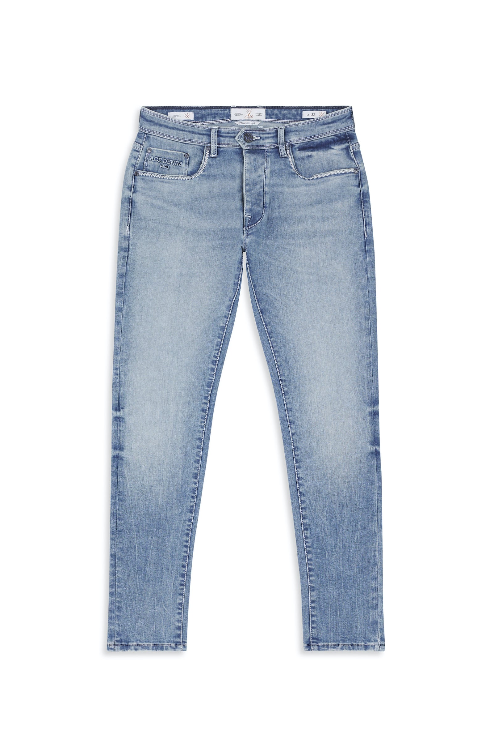jeans homme bleu clair délavé coupe slim