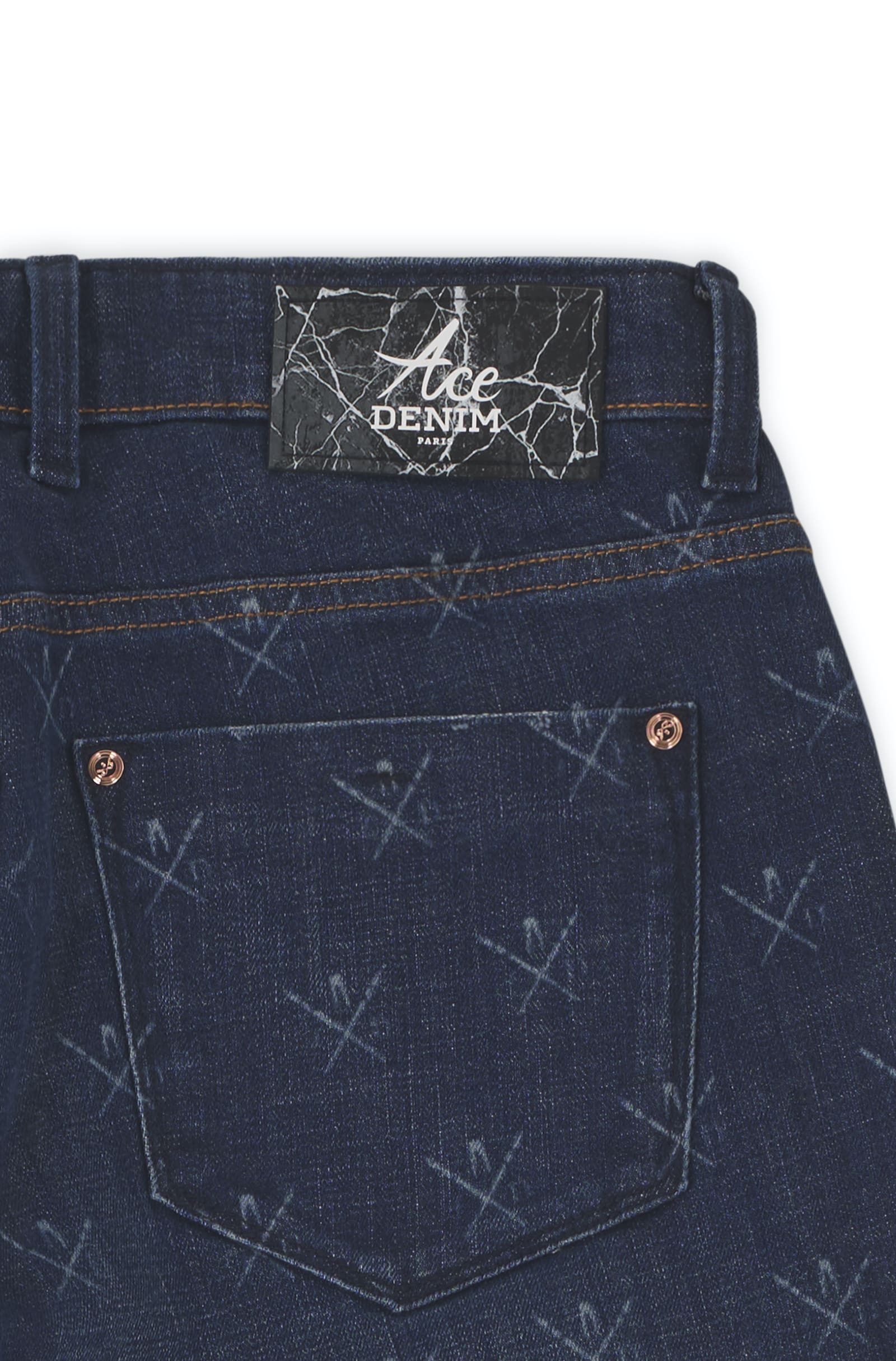 Jeans slim homme pierre foncé all over Vue 6 - Ace Denim Paris