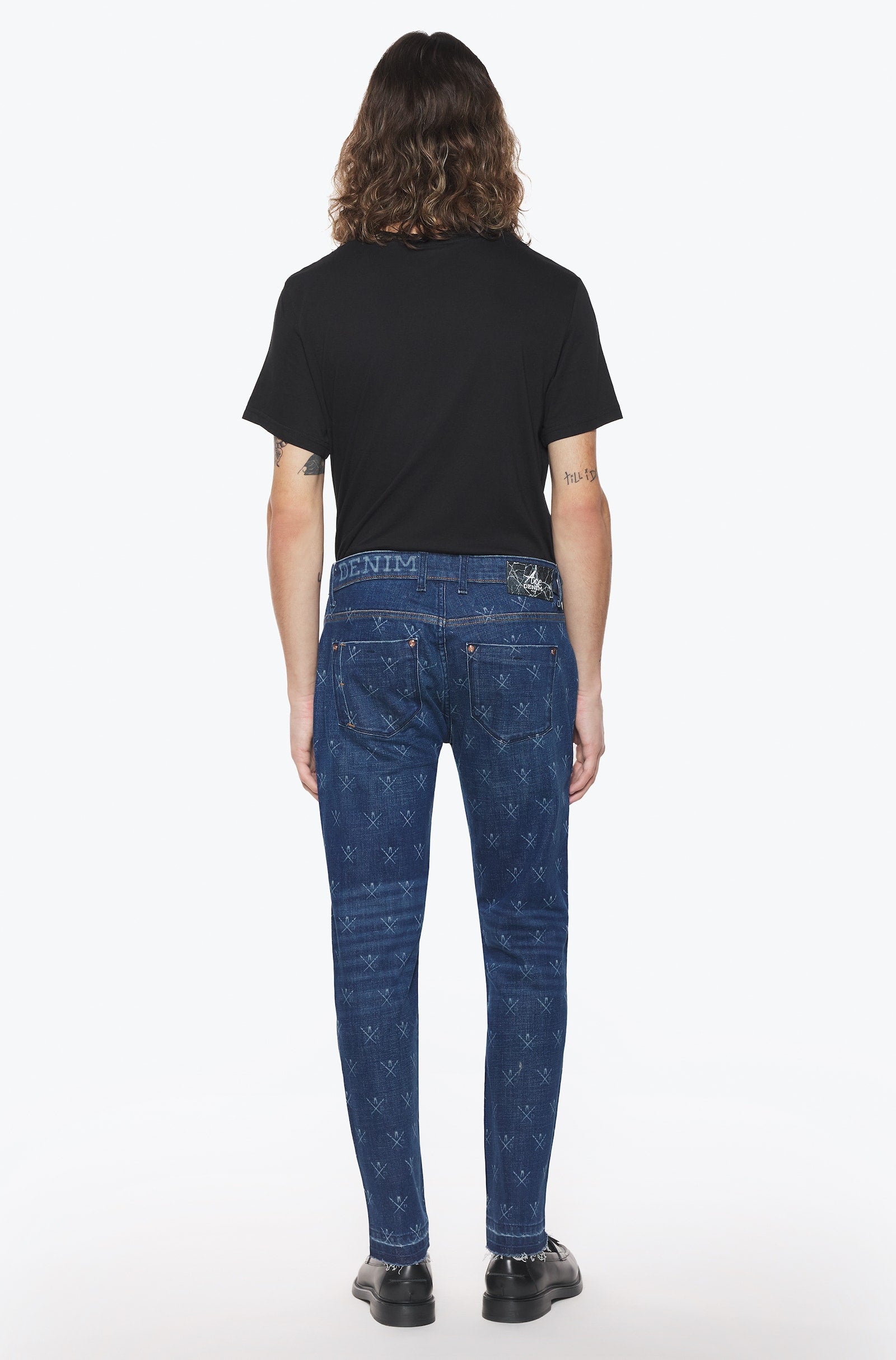 Jeans slim homme pierre foncé all over Vue 3 - Ace Denim Paris