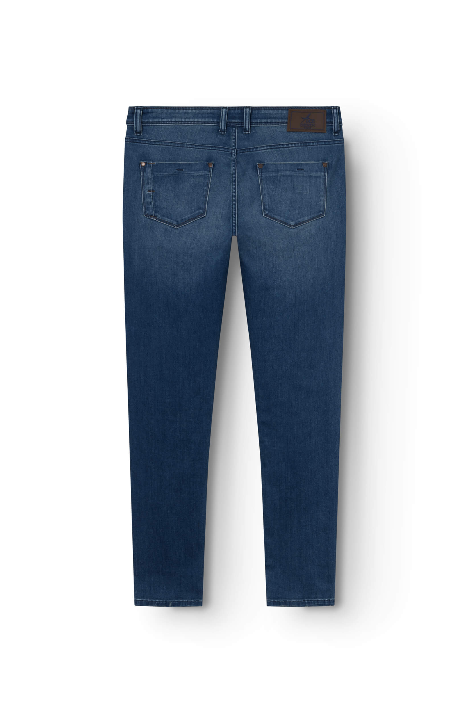 Arrière du jeans slim bleu