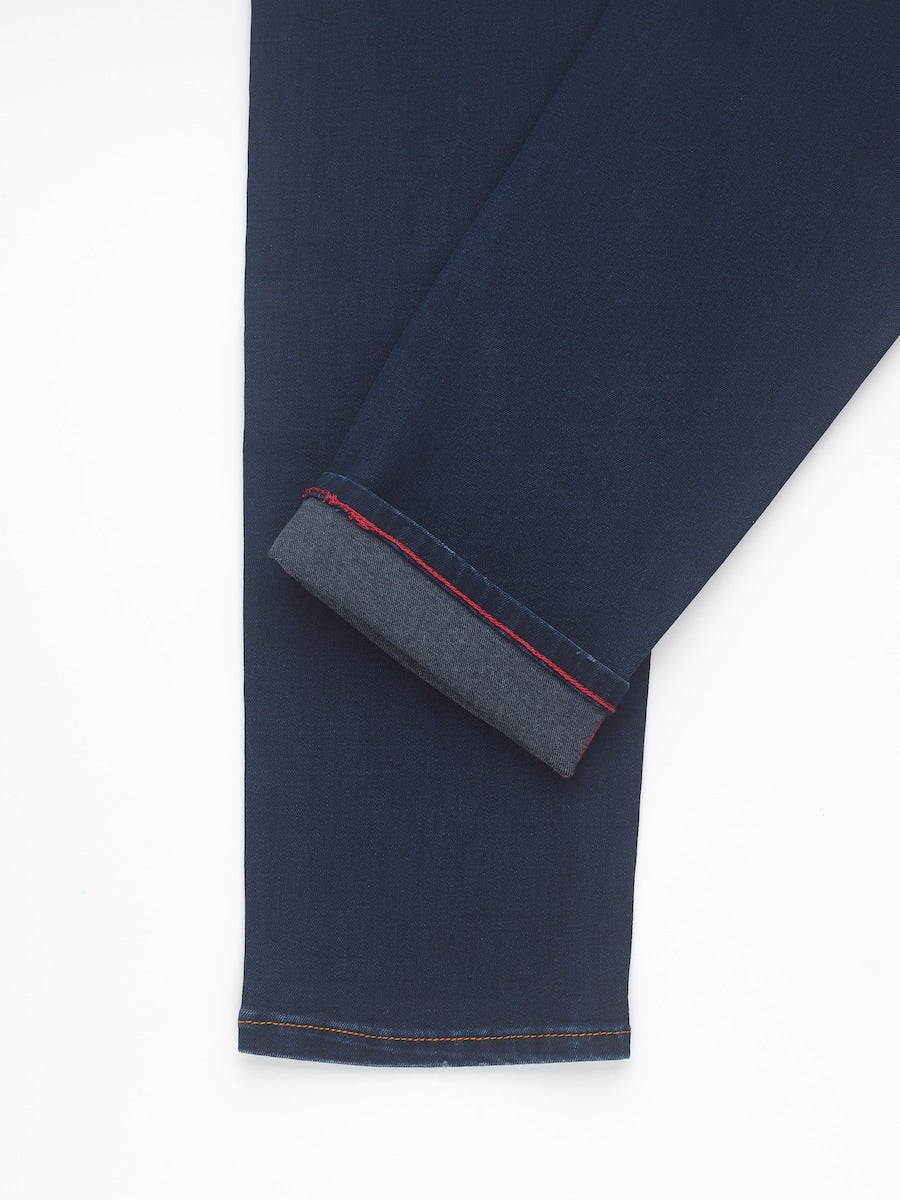 Jeans slim homme bleu foncé rouge Vue 6 - Ace Denim Paris