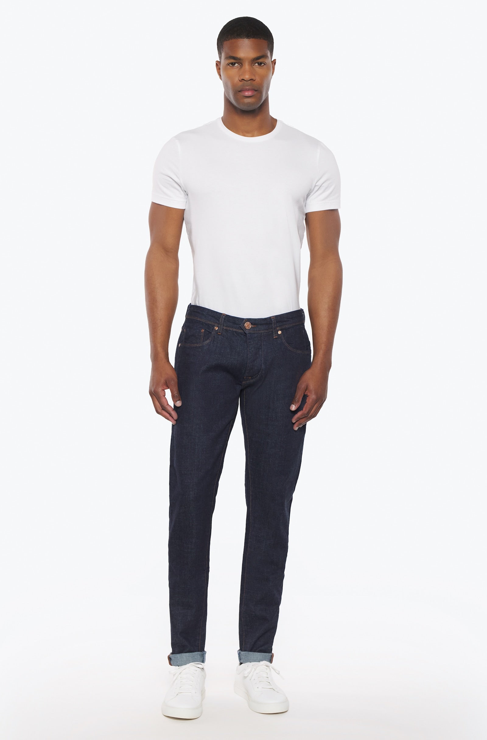 Jeans slim homme brut indigo tabac - Ace Denim Paris