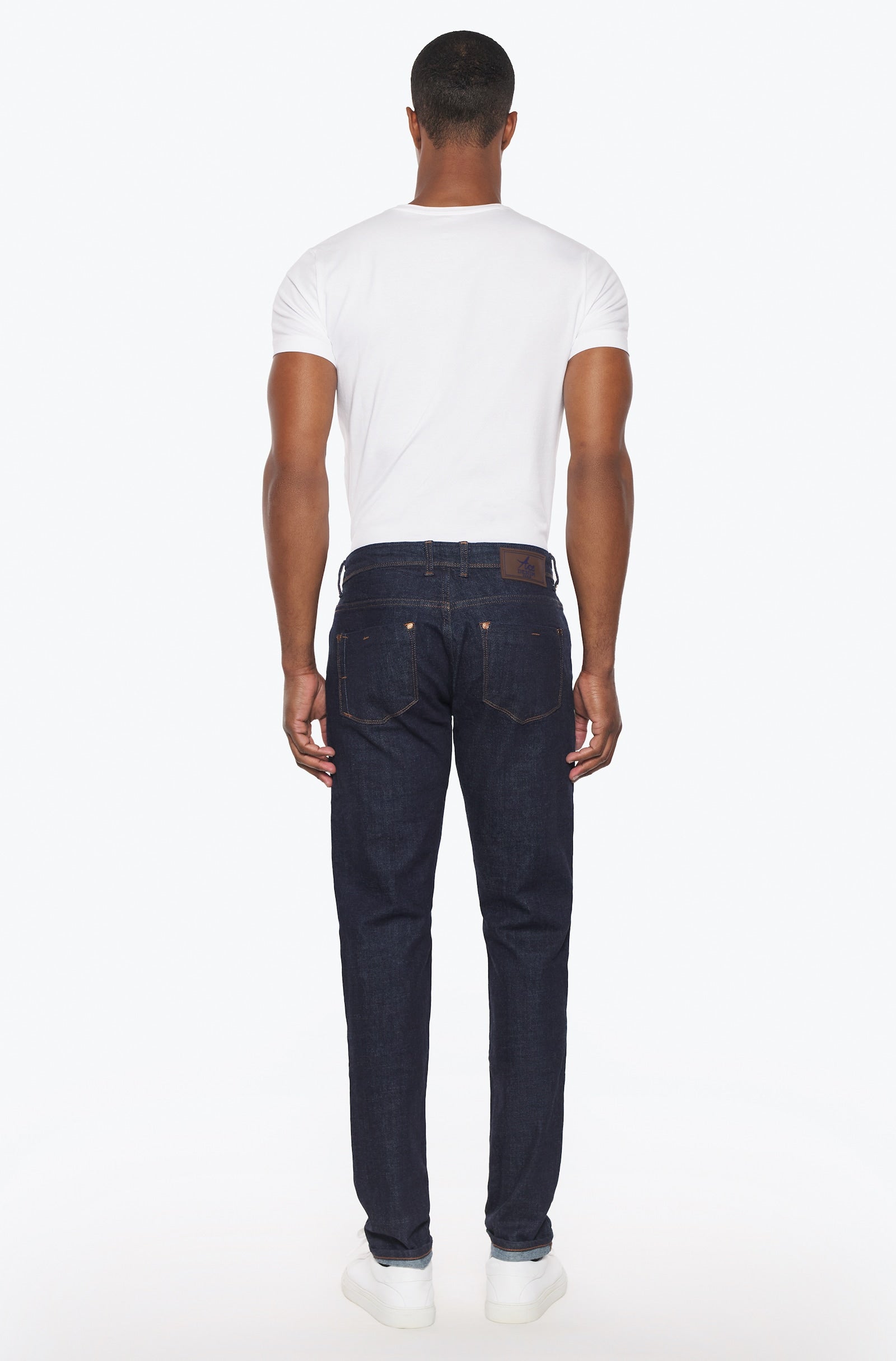 Jeans slim homme brut indigo tabac Vue 3 - Ace Denim Paris