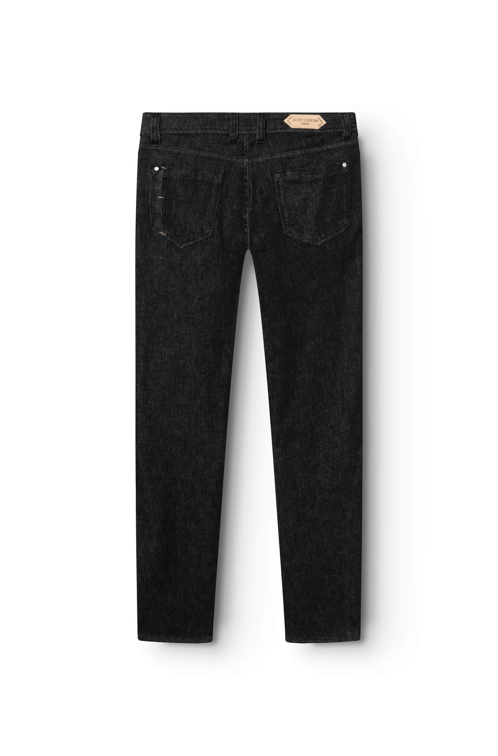 Vue de dos du jeans en cachemire noir pour homme AD25