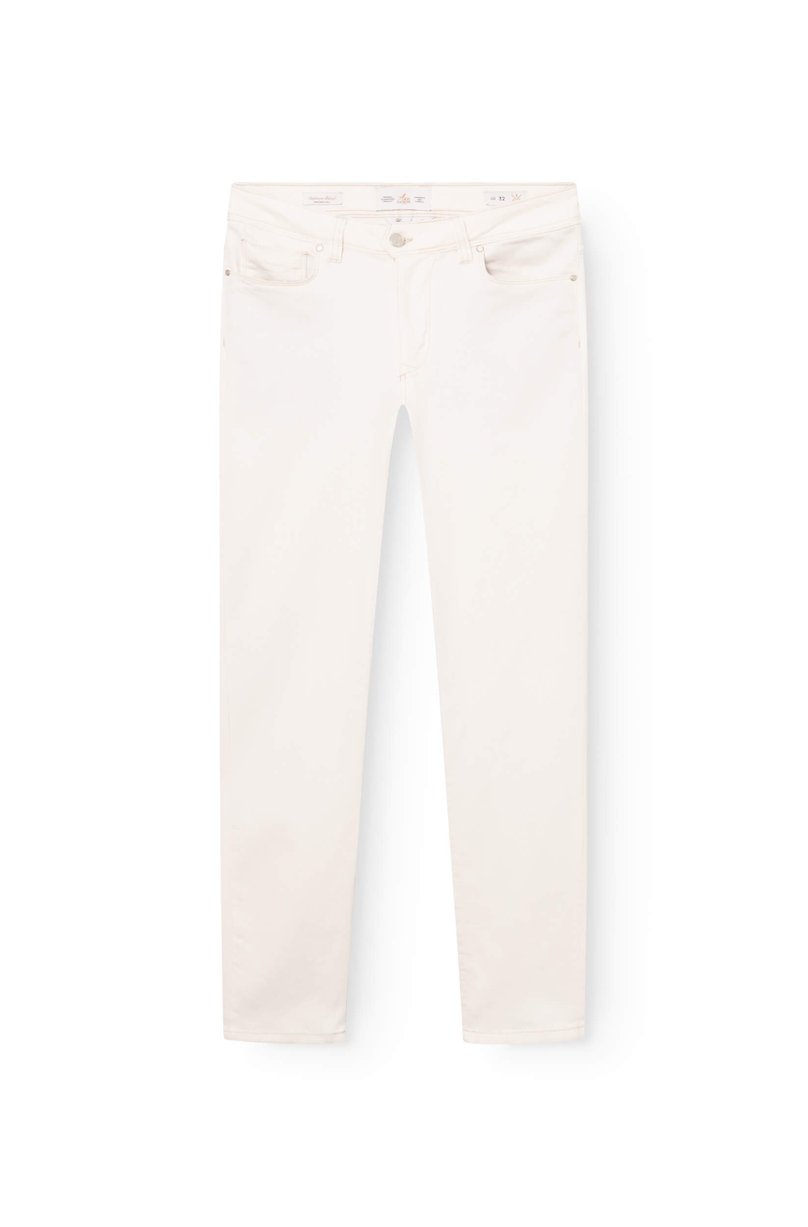 Front view of the off-white cashmere trousers for men AD25