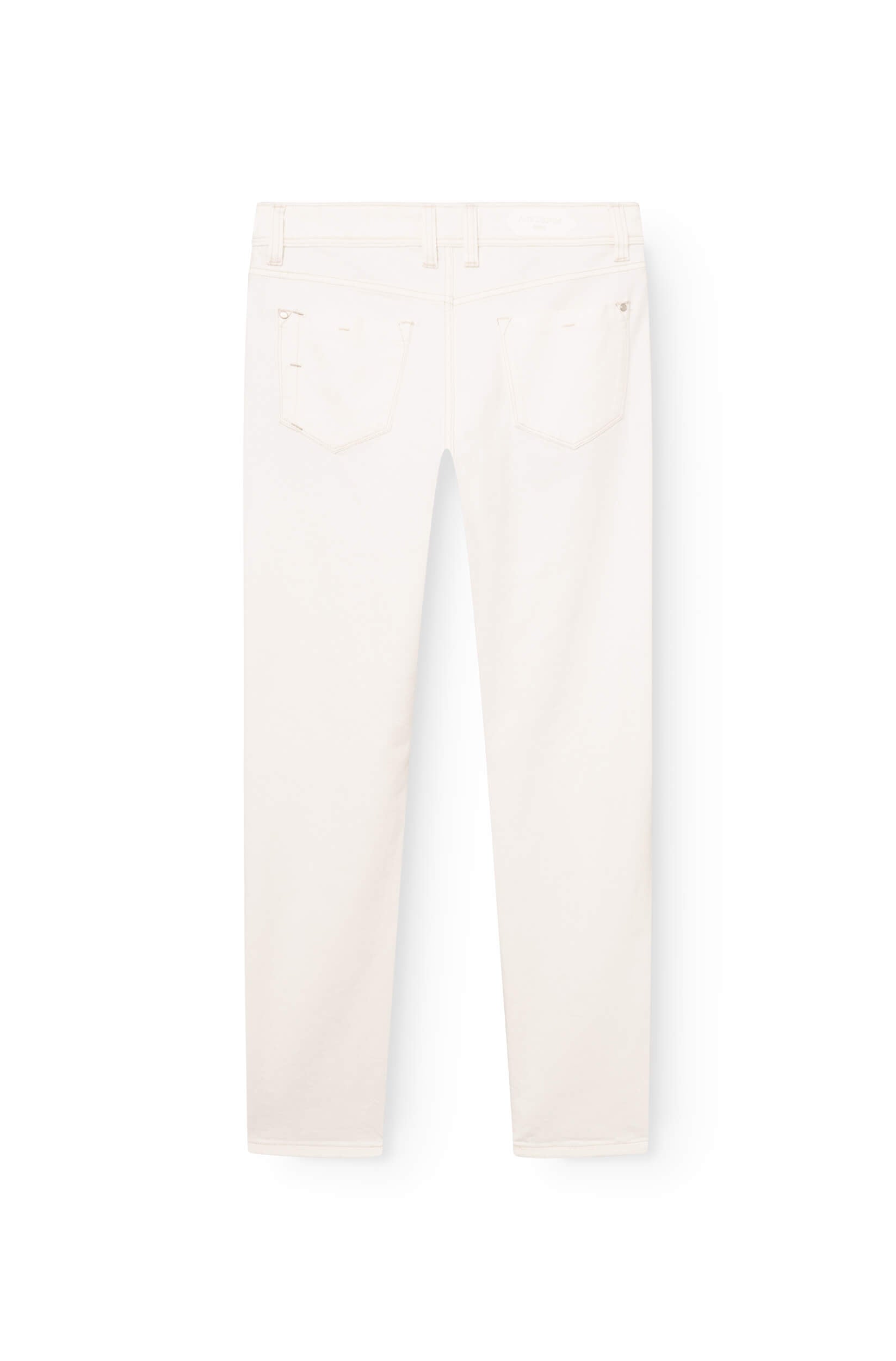 Rear view of the white cashmere trousers for men