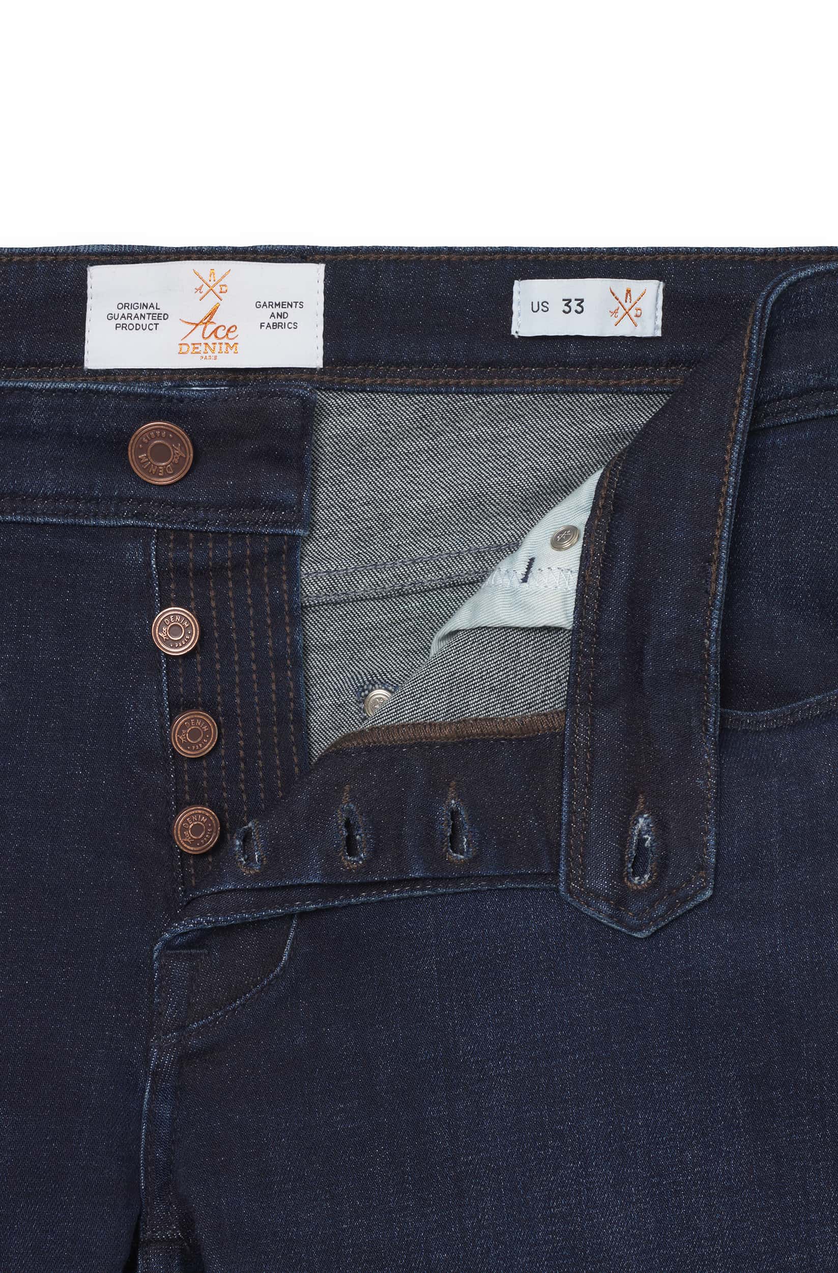 Jeans slim homme pierre foncé brun Vue 5 - Ace Denim Paris