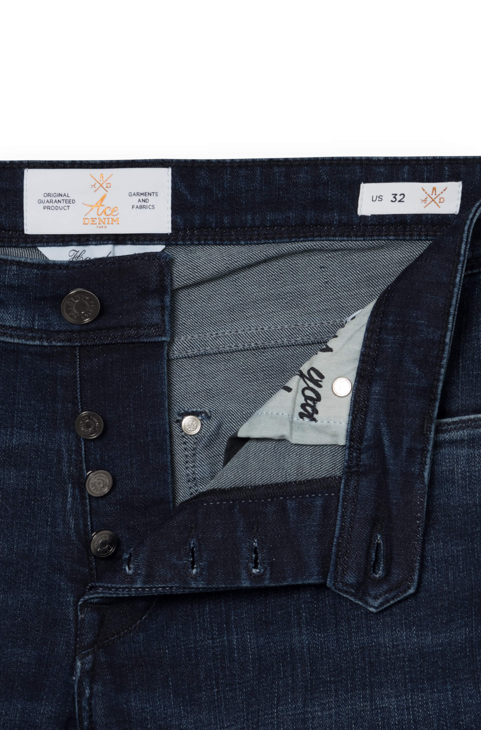 Jeans slim homme pierre foncé Vue 2 - Ace Denim Paris