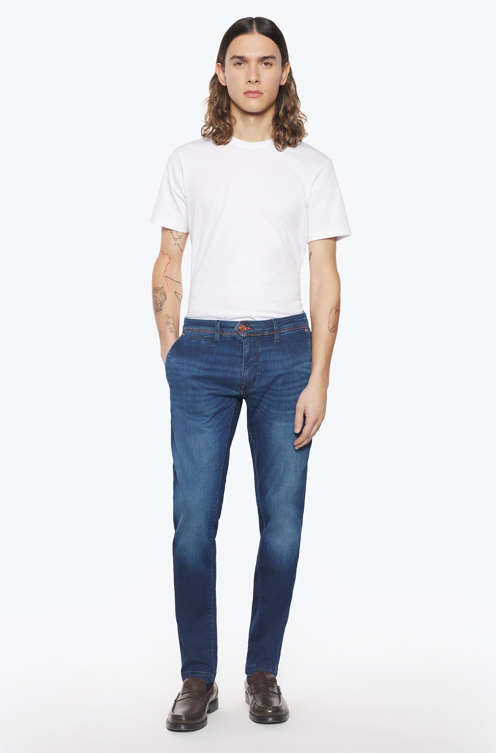 Jeans slim homme pierre foncé orange Vue 2 - Ace Denim Paris