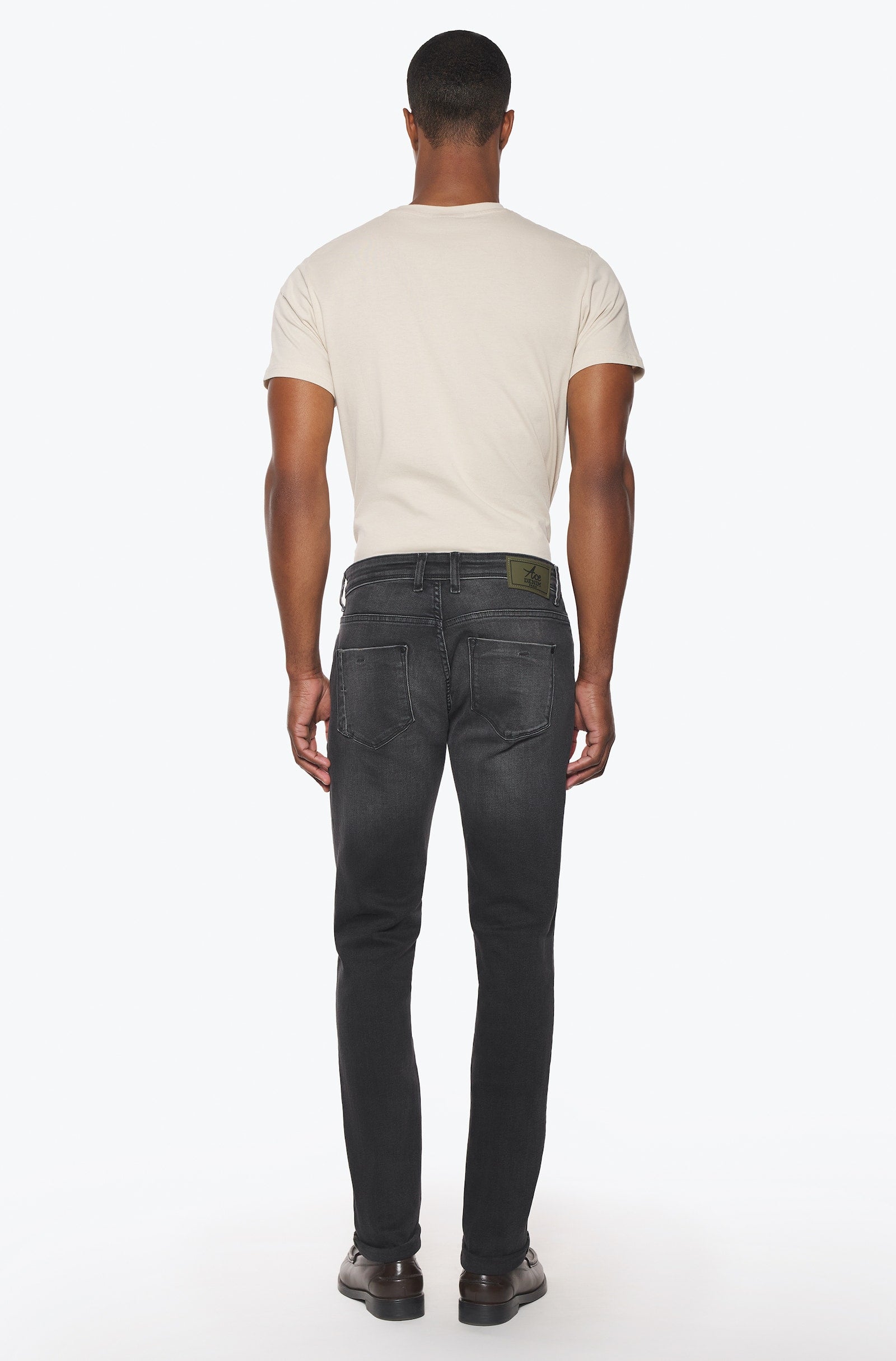 Jeans slim homme gris vert foncé Vue 3 - Ace Denim Paris
