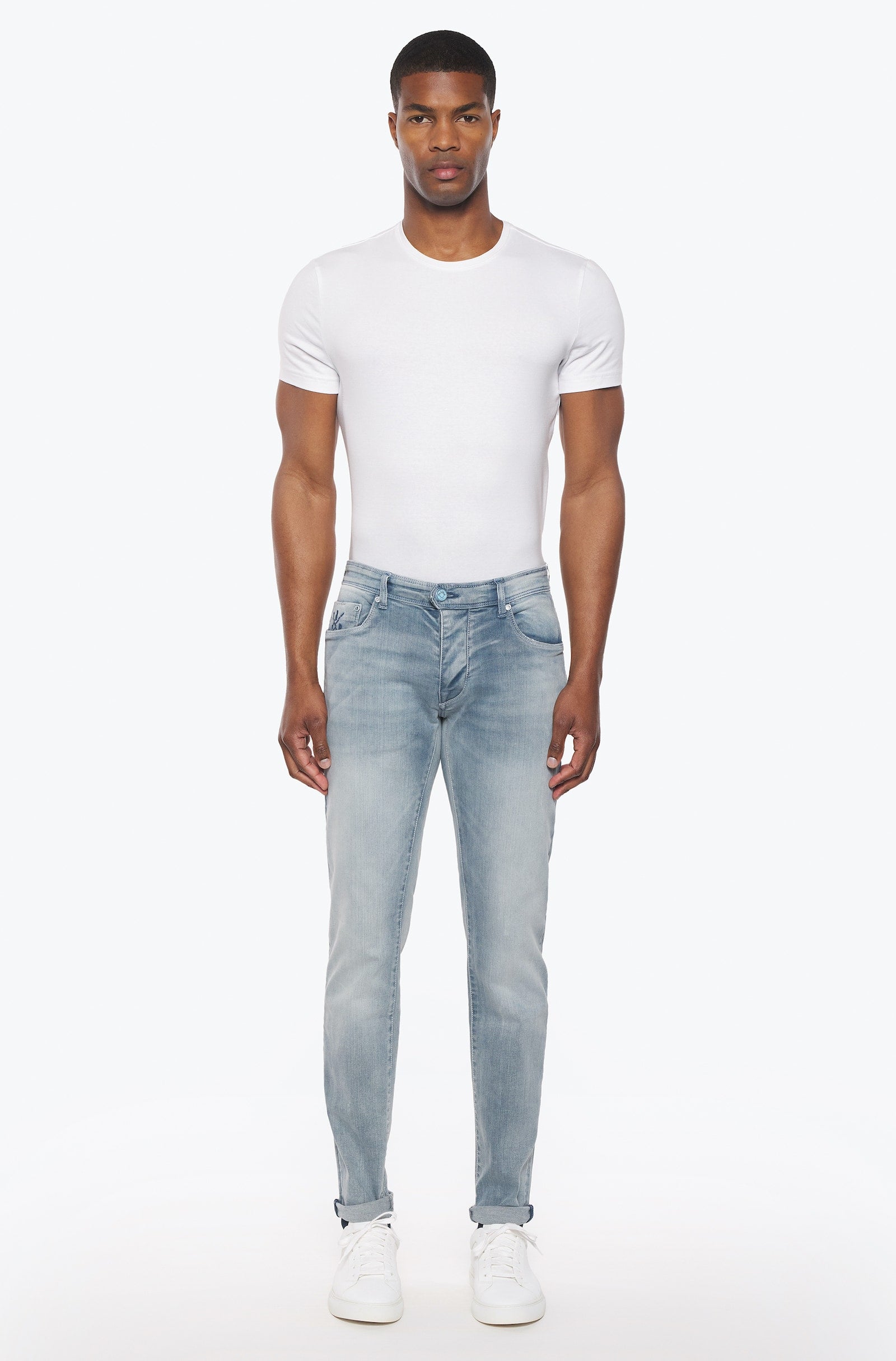 Jeans slim homme bleu gris clair - Ace Denim Paris