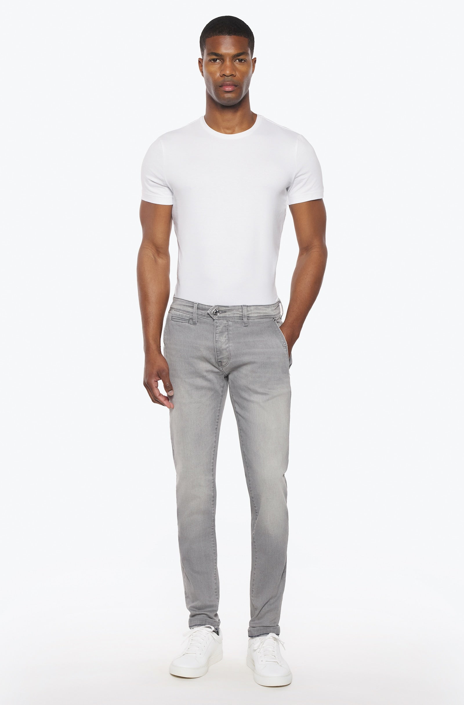 Pantalon Milano homme gris lune Vue 2 - Ace Denim Paris