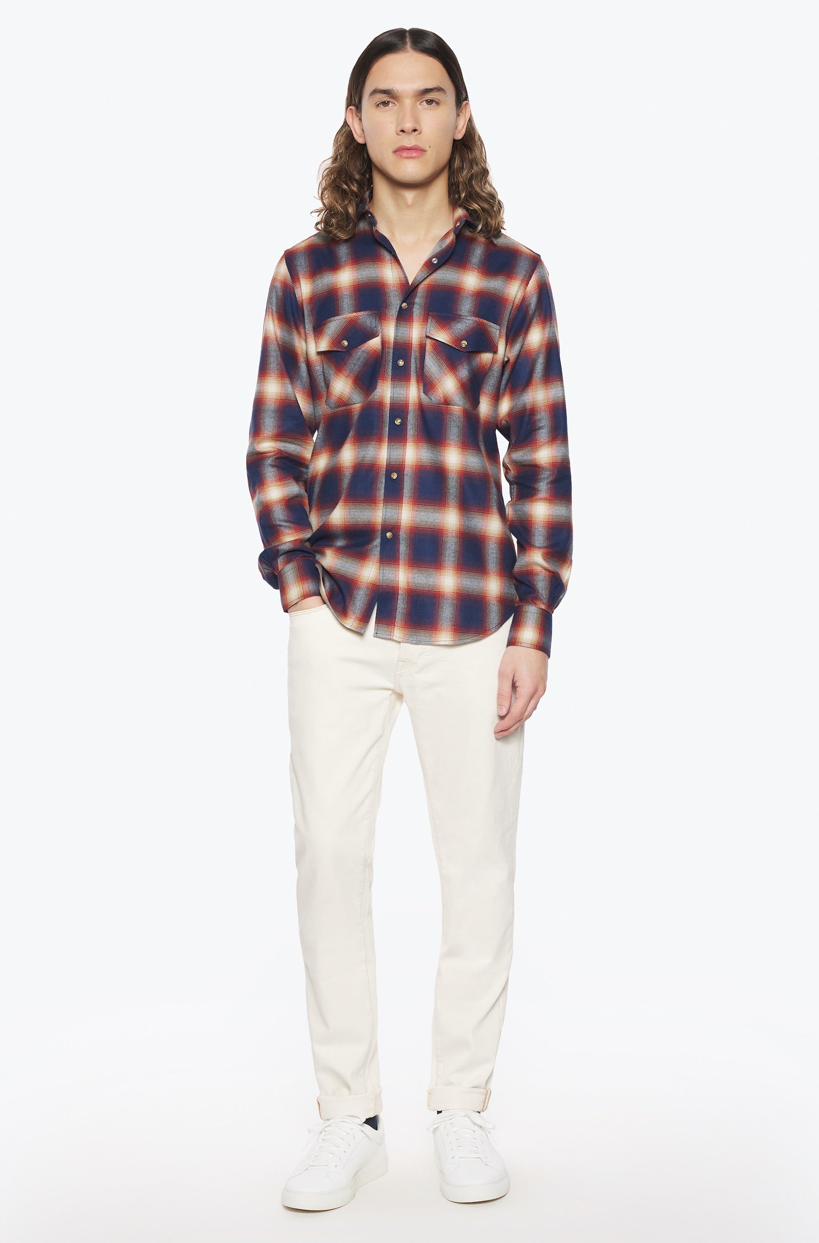 Jeans slim homme blanc cassé 3d - Ace Denim Paris