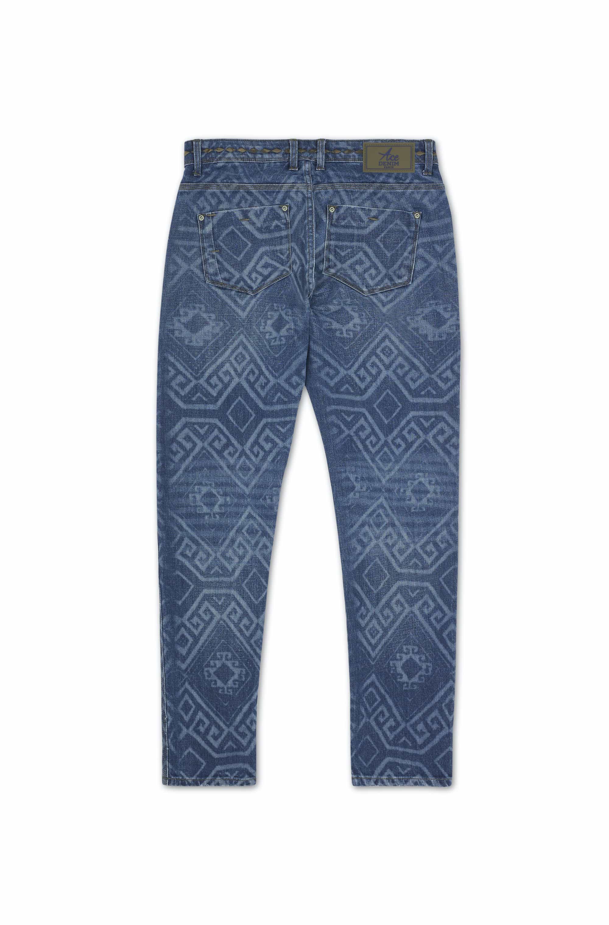 Jeans slim homme laser ethnique Vue 2 - Ace Denim Paris