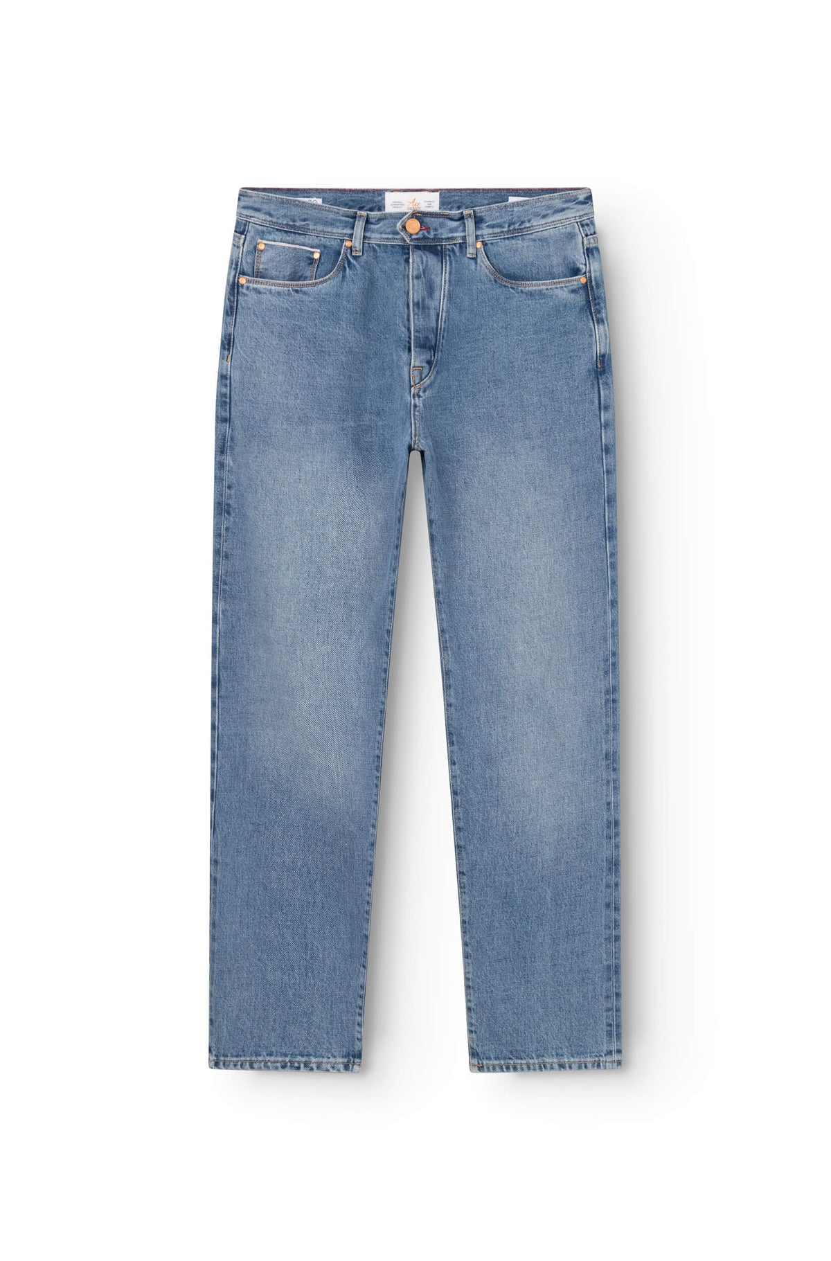 Jean droit homme selvedge Kurabo bleu stone, vue de face — AD 53 Selvedge Ace Denim Paris