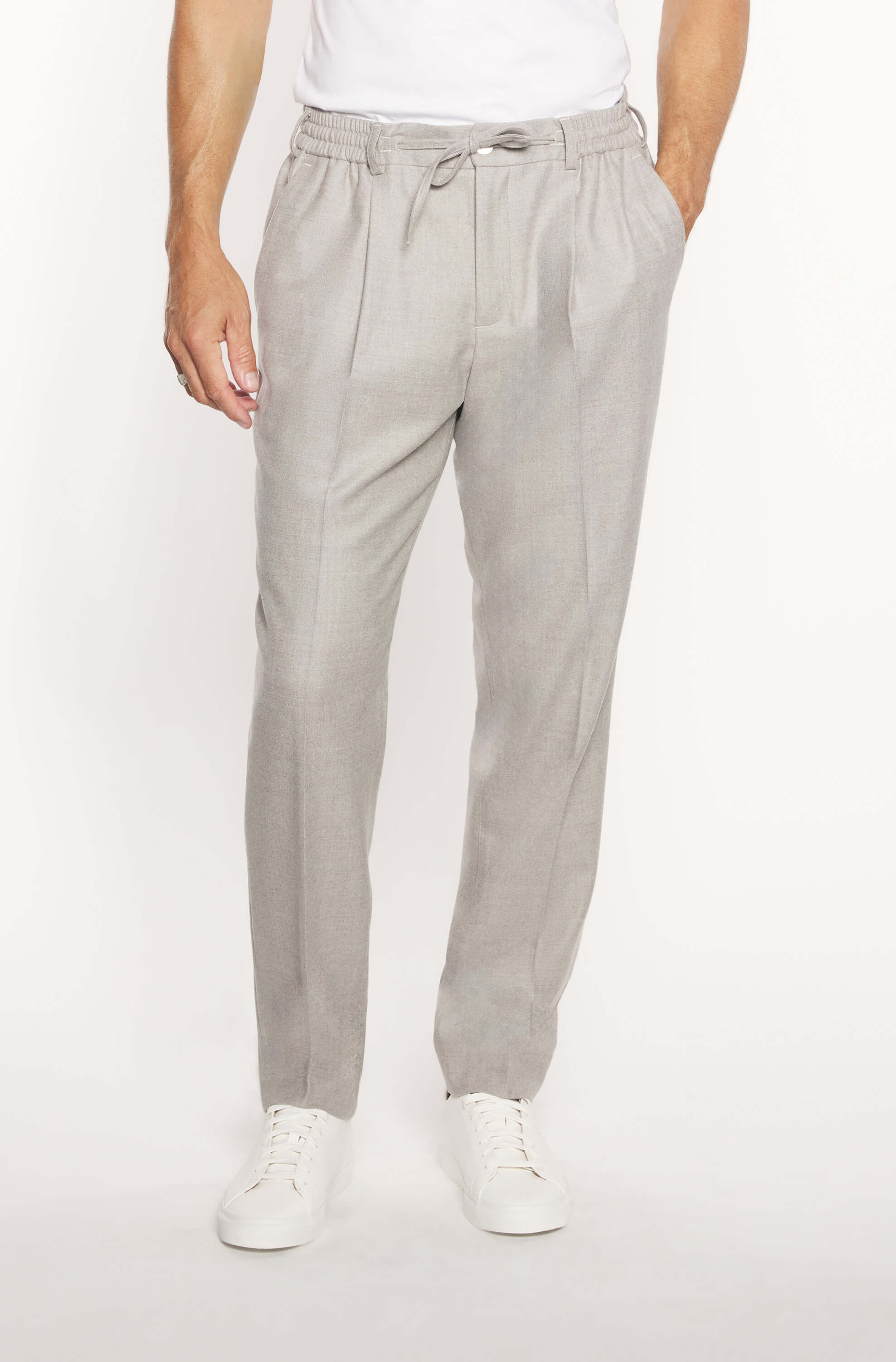 AD 47 - Pantalon Ample en Laine Mérinos Beige