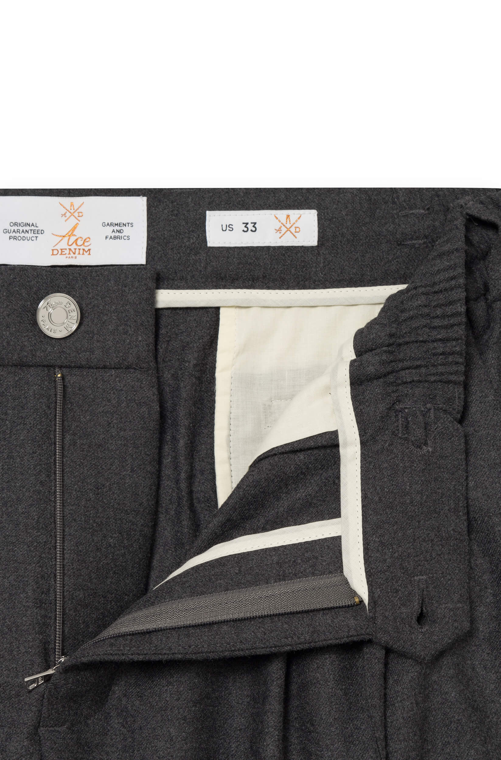 AD 47 - Straight-Leg Pleated Trousers in Anthracite Merino Wool