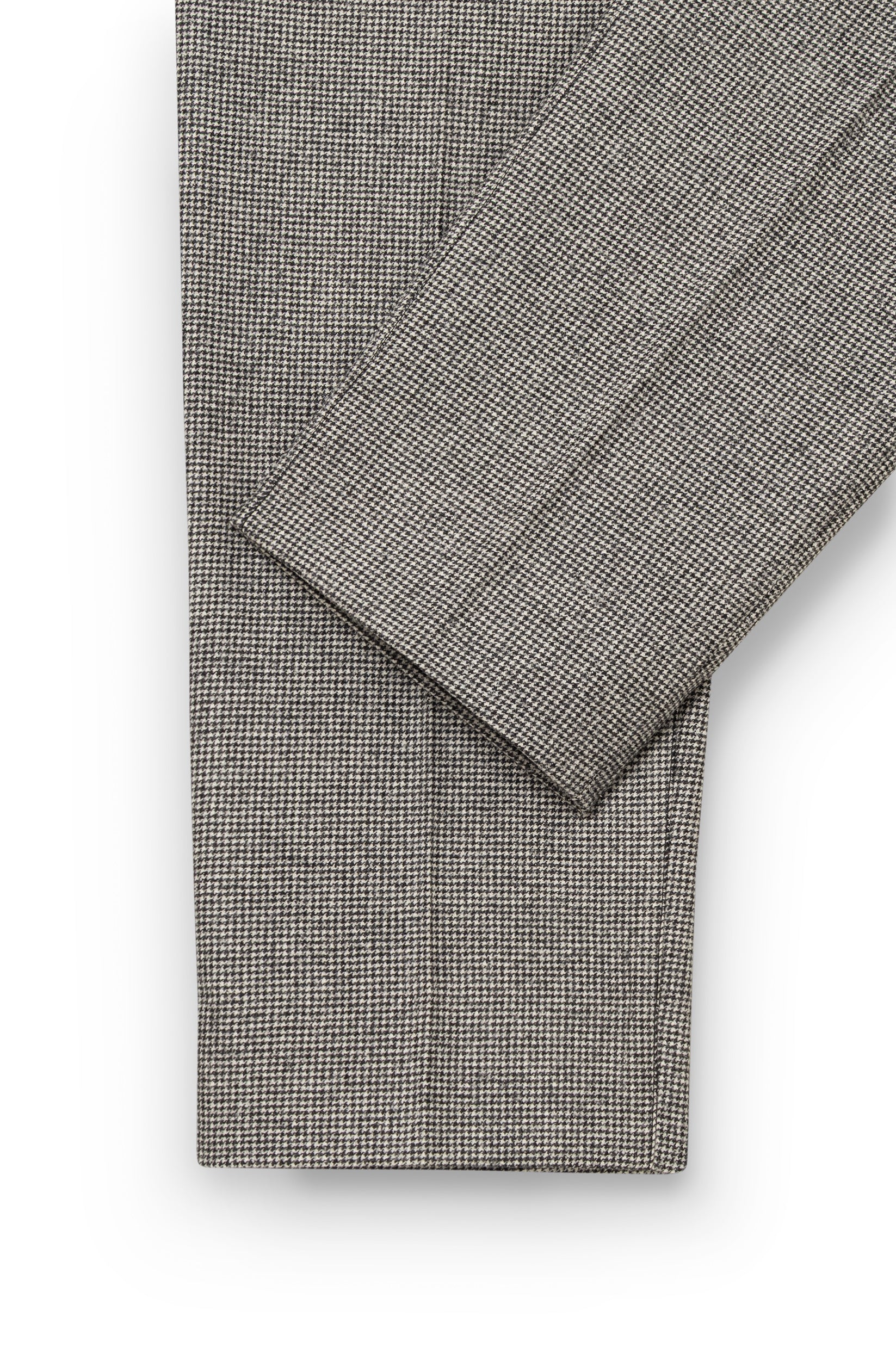 AD 47 - Straight-Leg Pleated Trousers in White Houndstooth Merino Wool