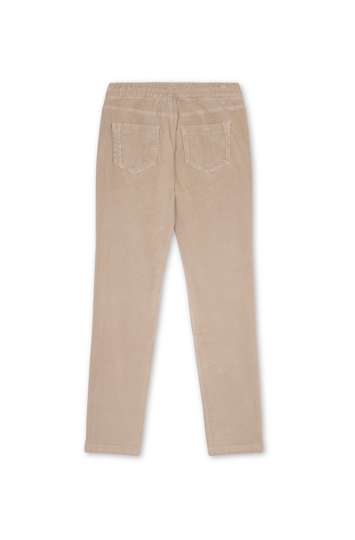 Beige corduroy trousers, back view, white background — Ace Denim Paris