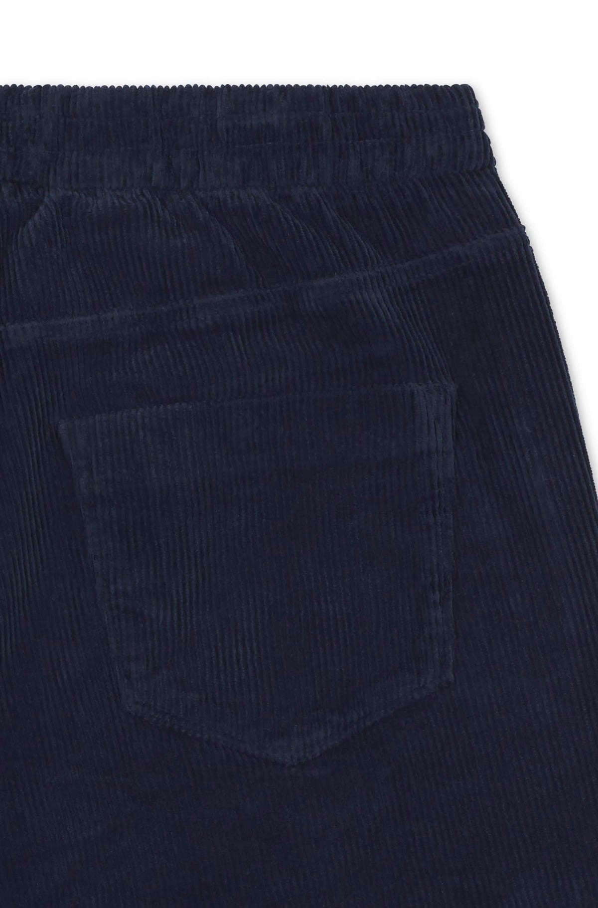 Detail back pocket, navy corduroy trousers — Ace Denim Paris
