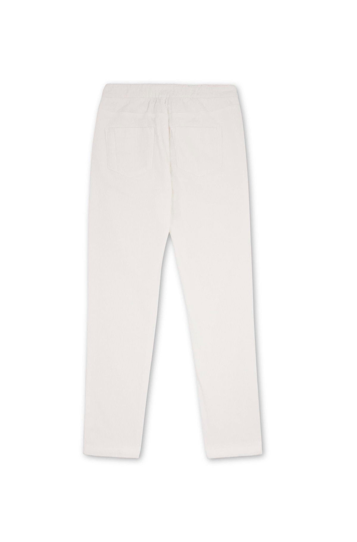 Off-white corduroy trousers, back view, white background — Ace Denim Paris