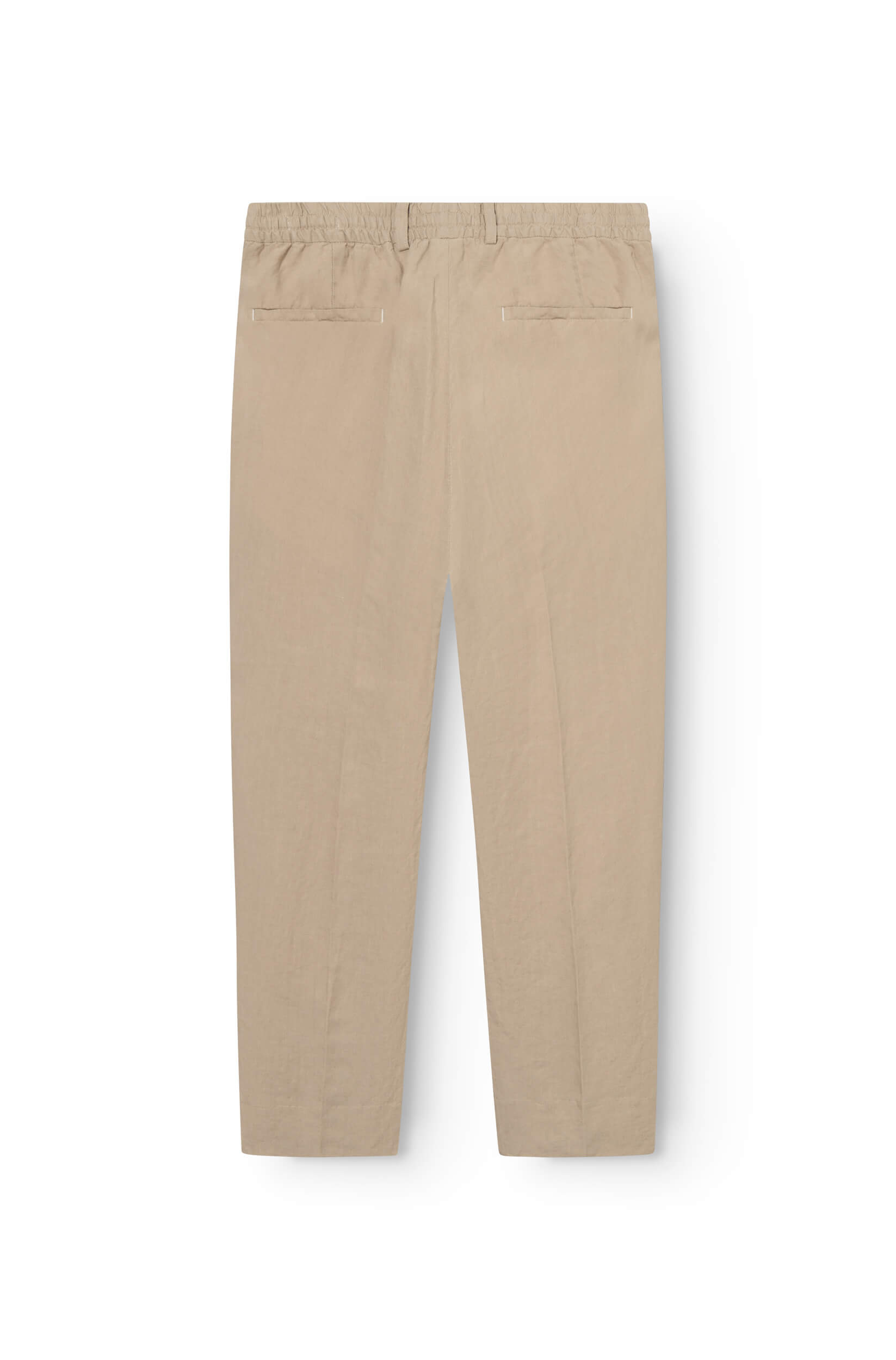 Arrière du pantalon jogging en lin taupe
