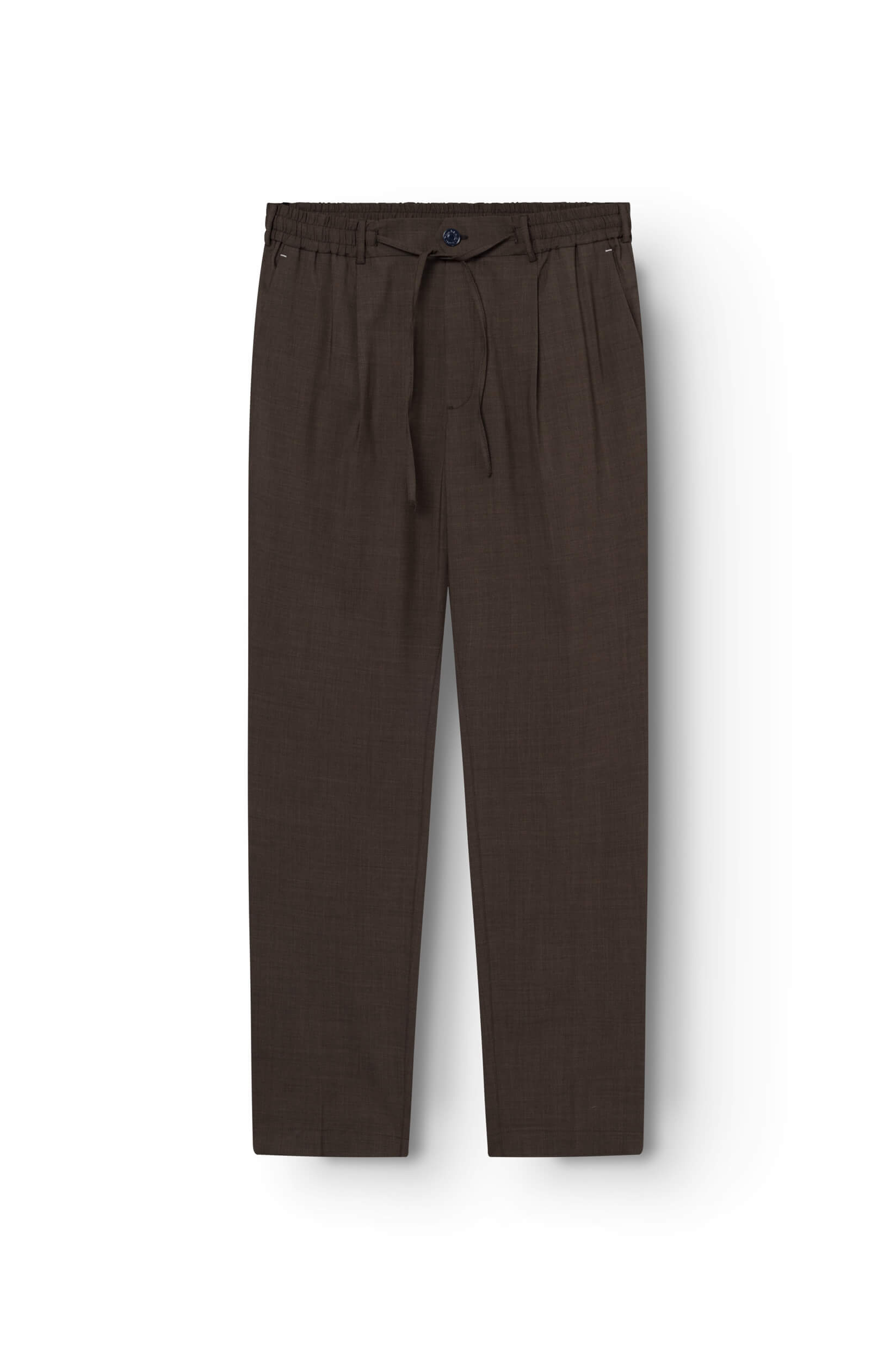 Ace Denim - Straight trousers in cool brown wool