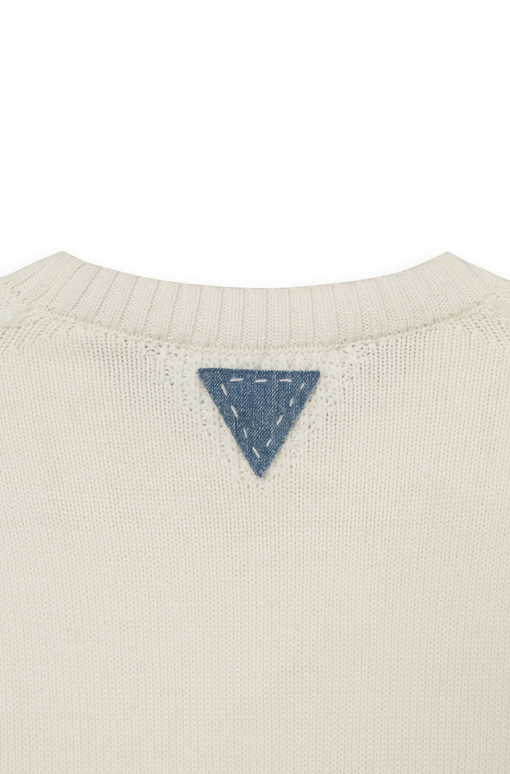 Pull col rond homme à blanc cassé Vue 2 - Ace Denim Paris
