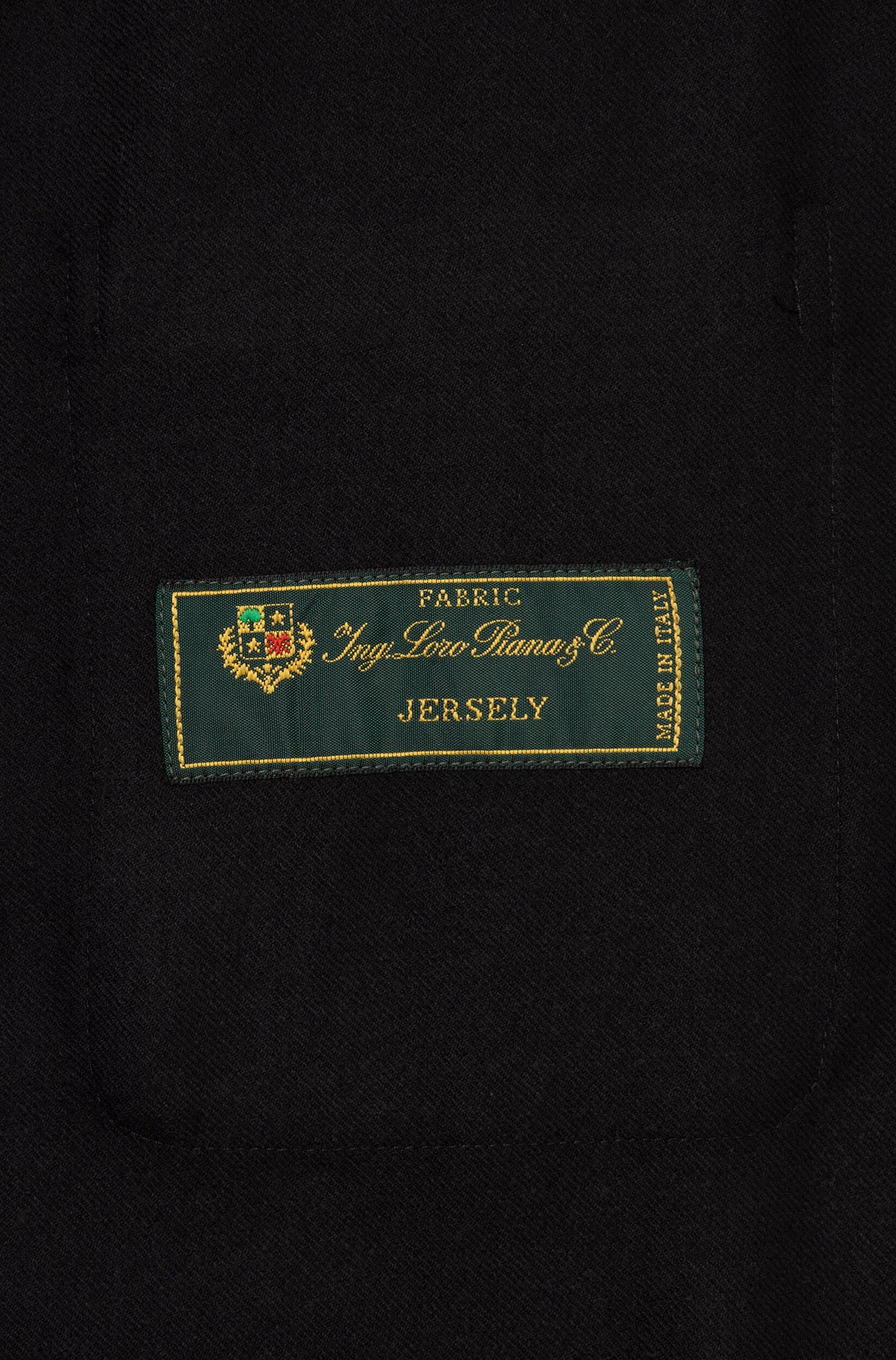 Surchemise en laine mérinos noir AD 82 étiquette tissu Loro Piana Jersely — Ace Denim Paris