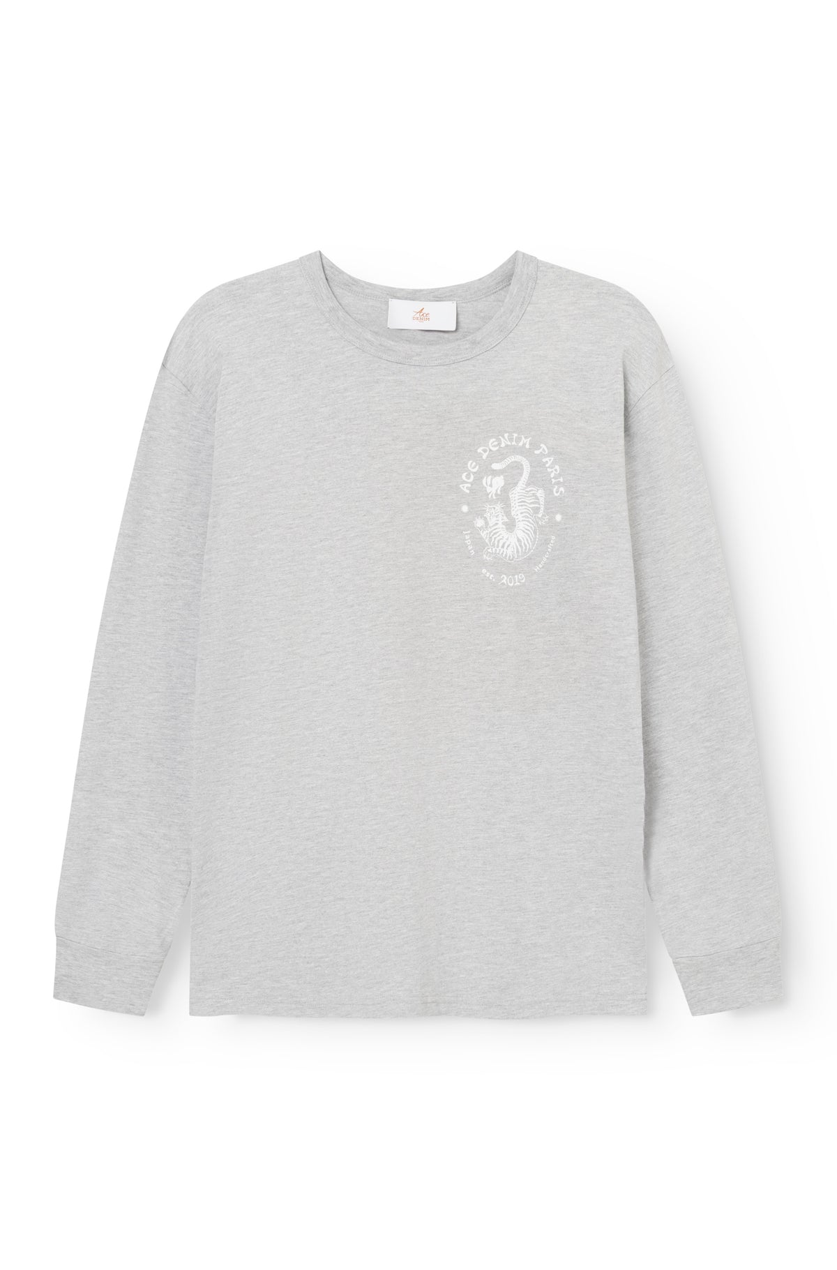 AD92 - T-shirt Manches Longues Gris Chiné