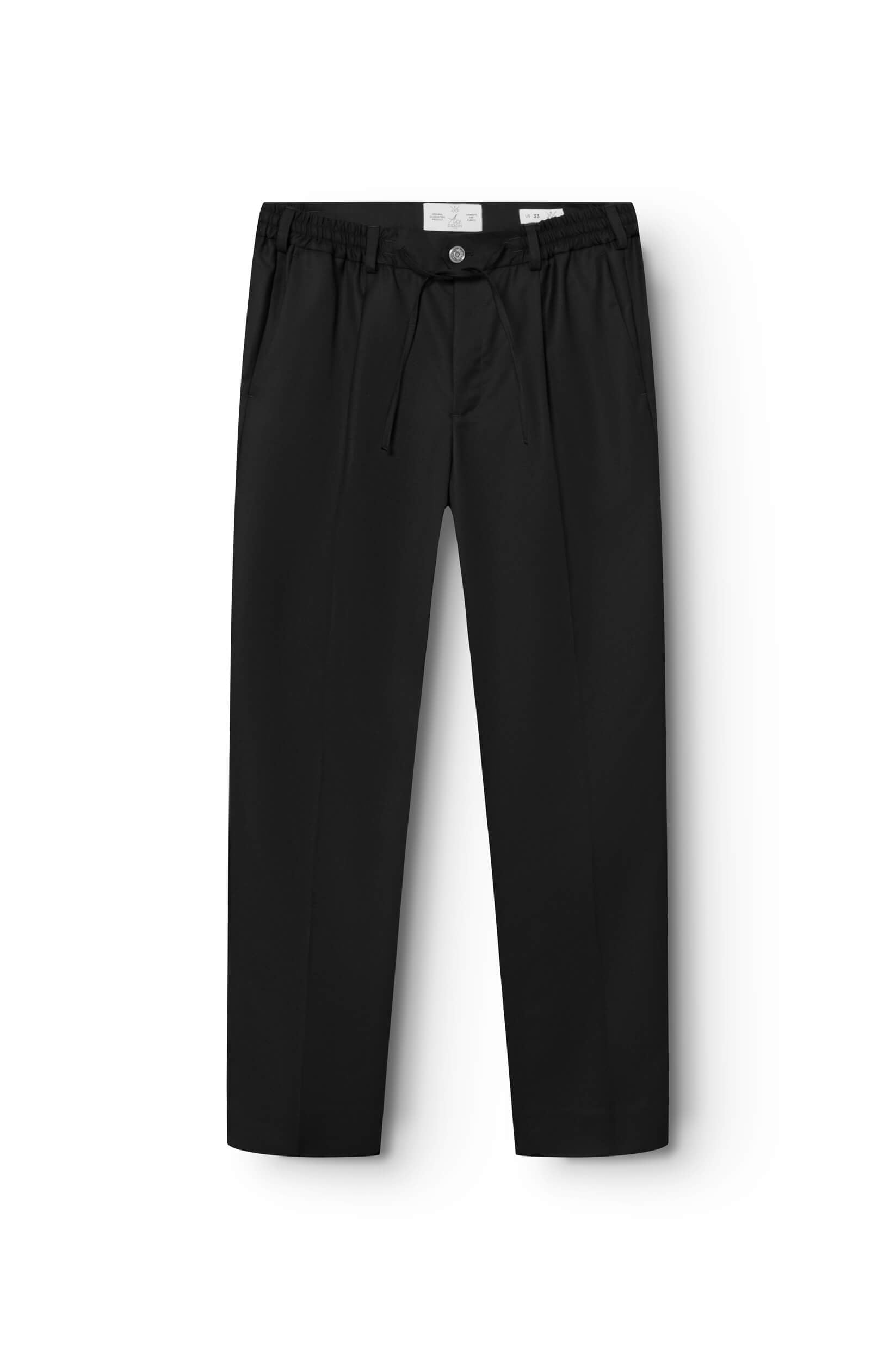 Black wool cloth trousers for men