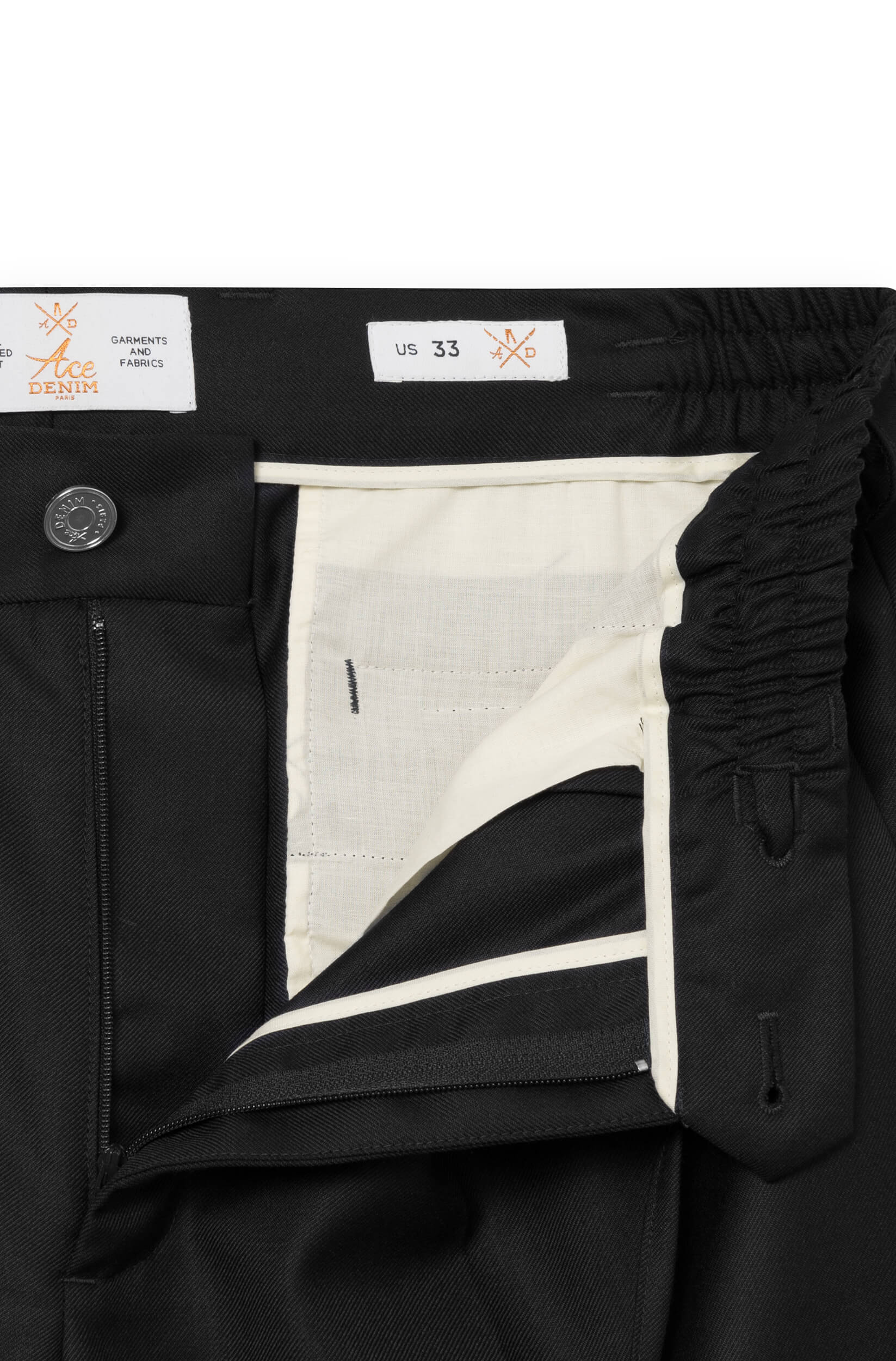 Pantalon laine homme noir Vue 4 - Ace Denim Paris