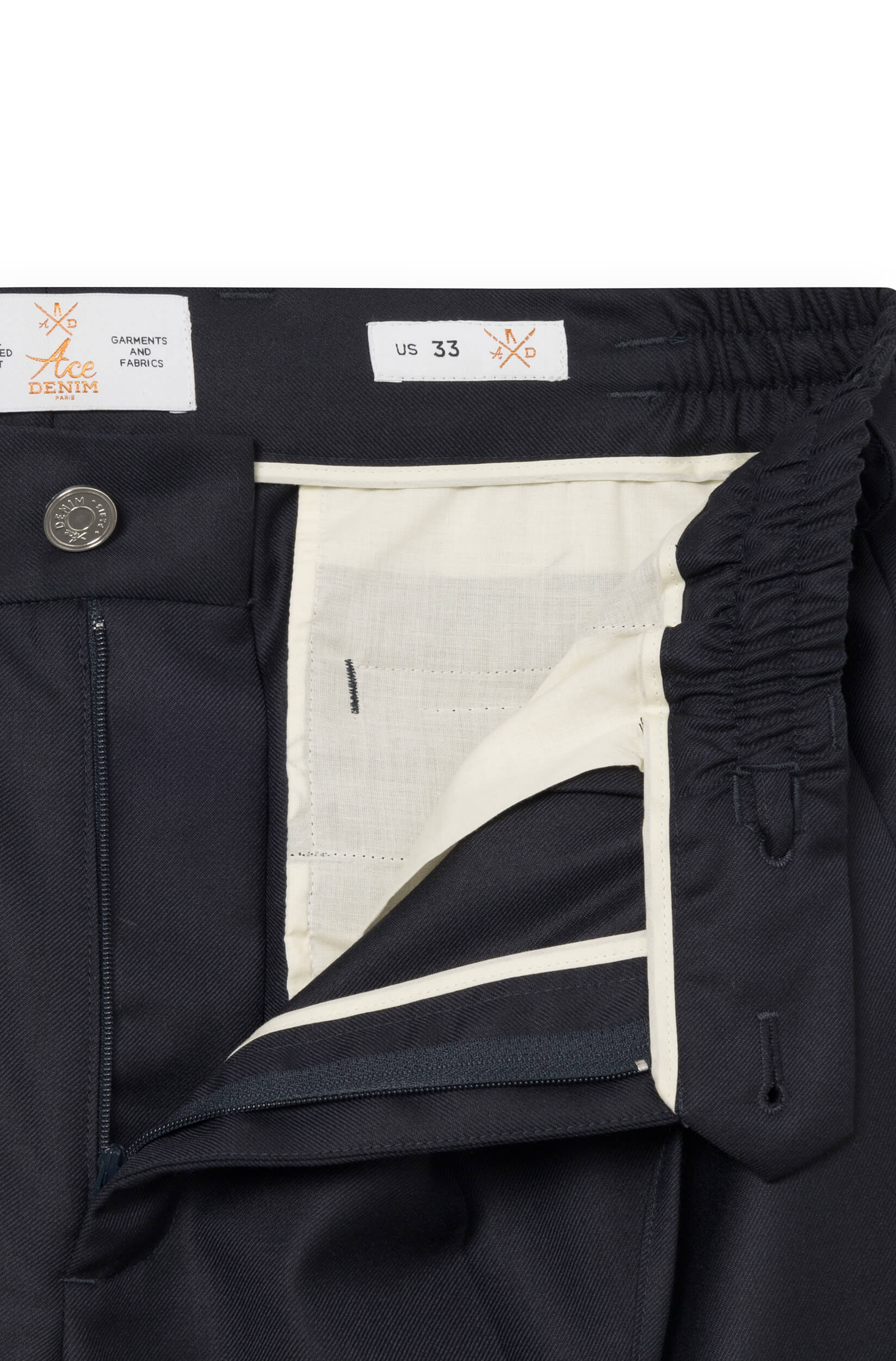 Pantalon laine homme bleu nuit Vue 4 - Ace Denim Paris