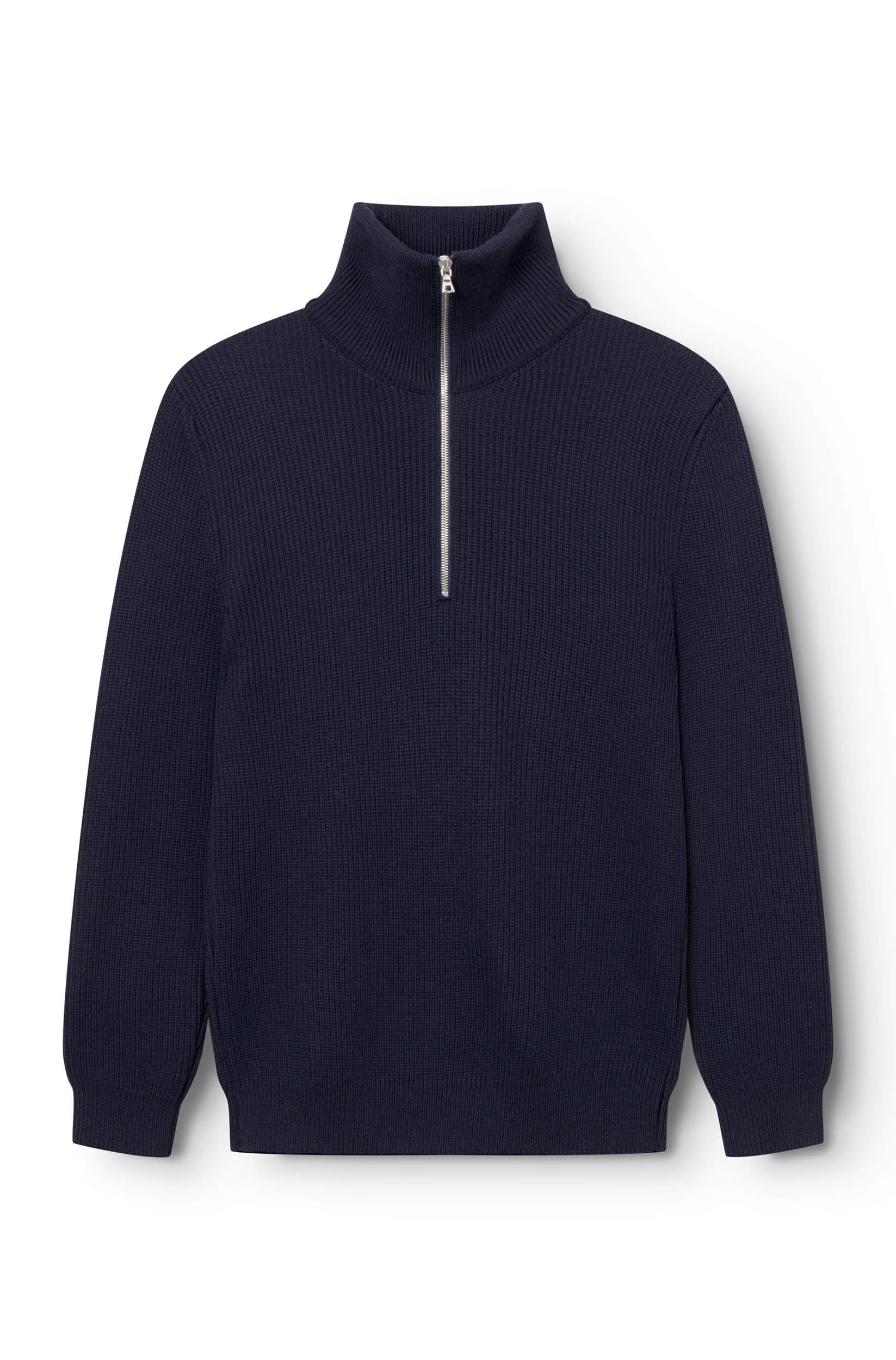 Navy zip-up sweater for men