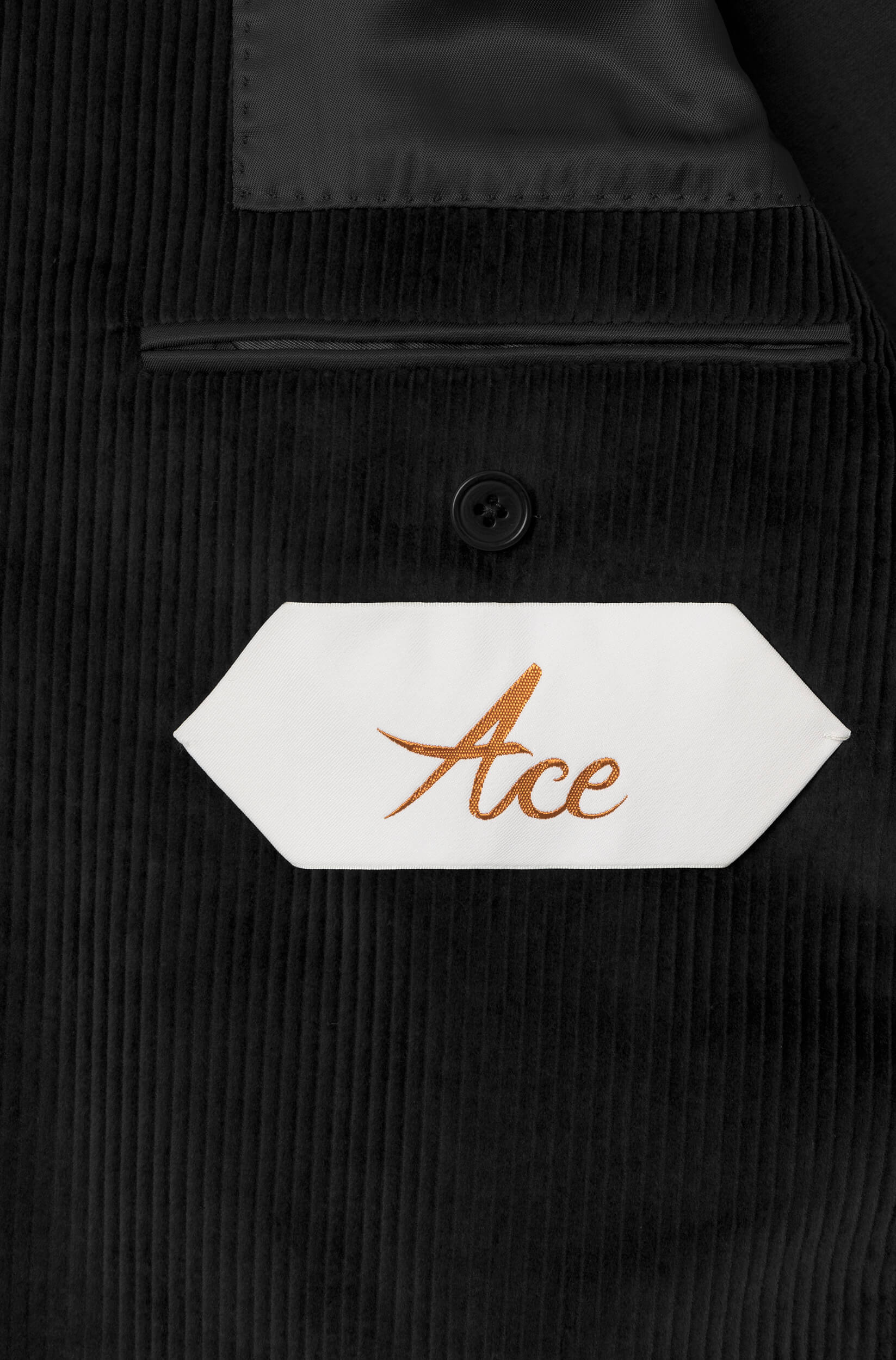 Étiquette Ace Denim Paris du blazer en velours noir