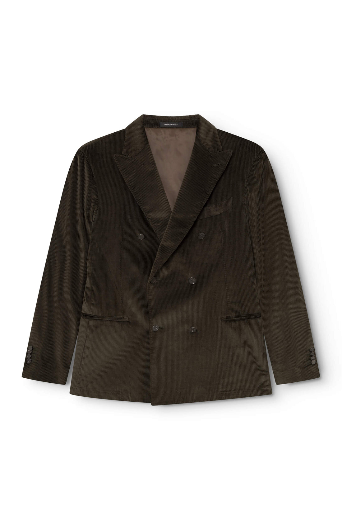 Veste croisé en velours kaki vue de face 