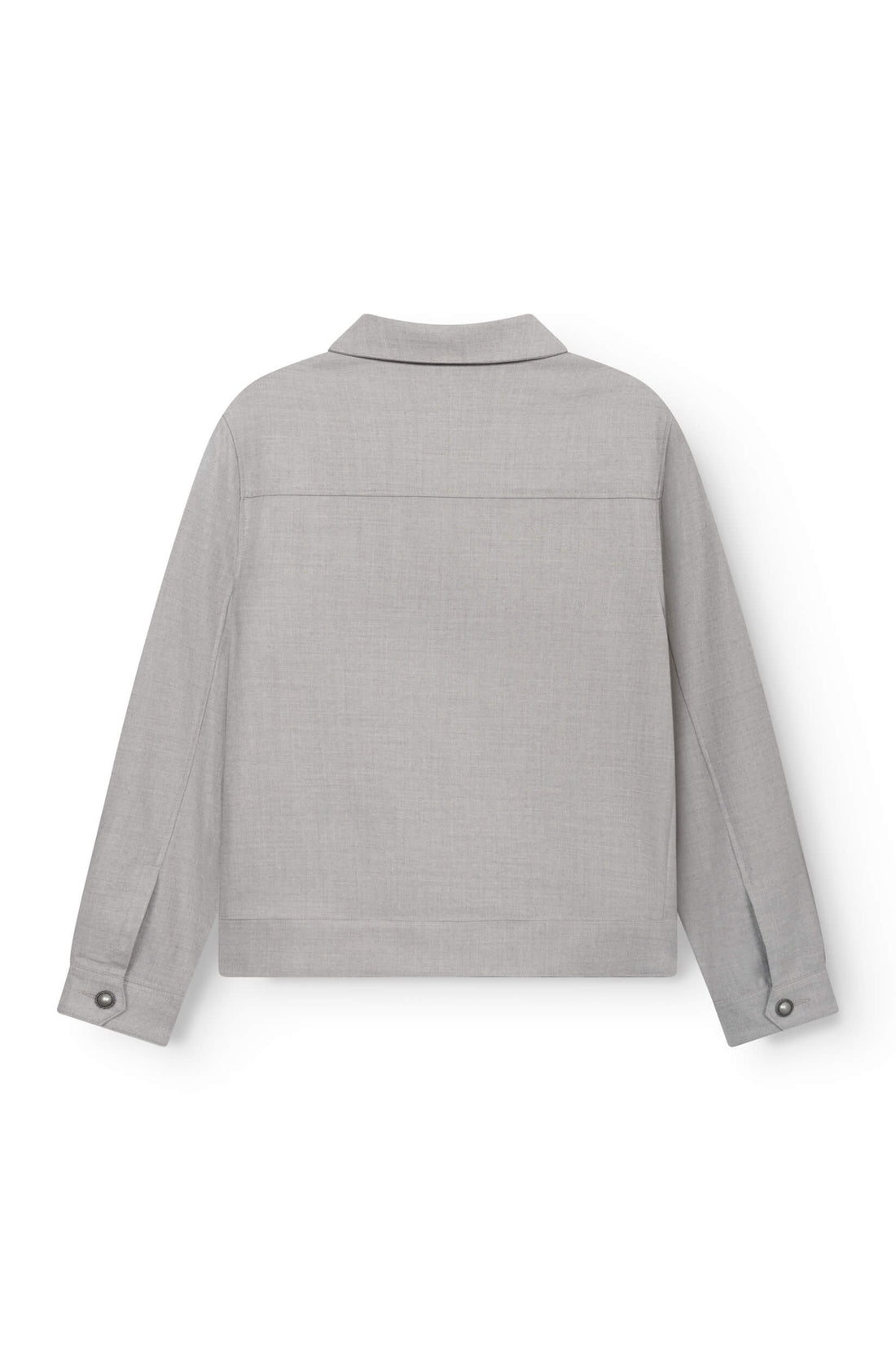 Rear view of the gray-beige Loro Piana jacket