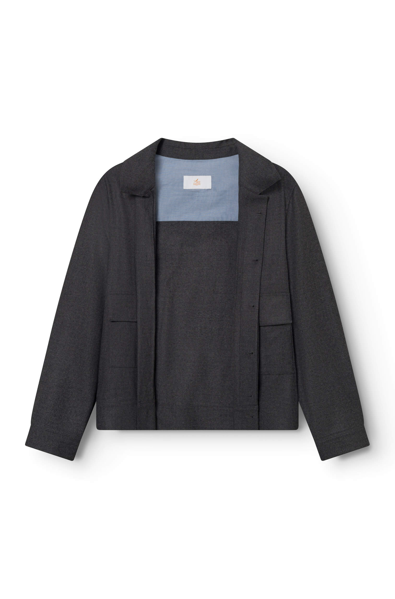Blouson ouvert en laine mérinos loro piana anthracite pour homme