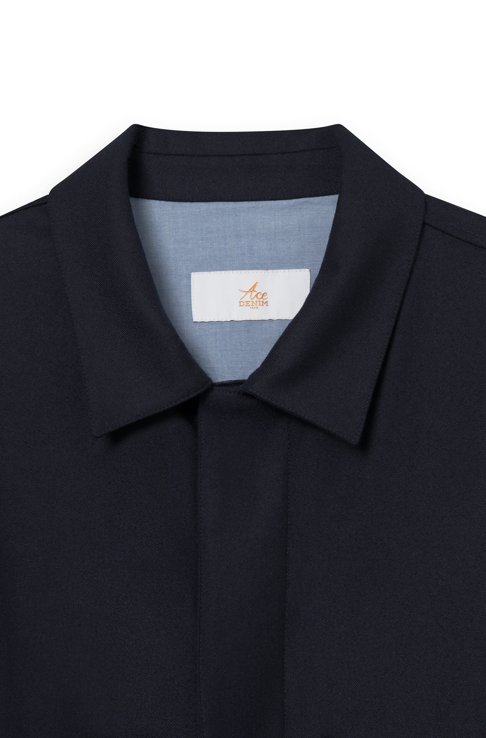 Merino wool jacket collar Loro Piana navy blue for men