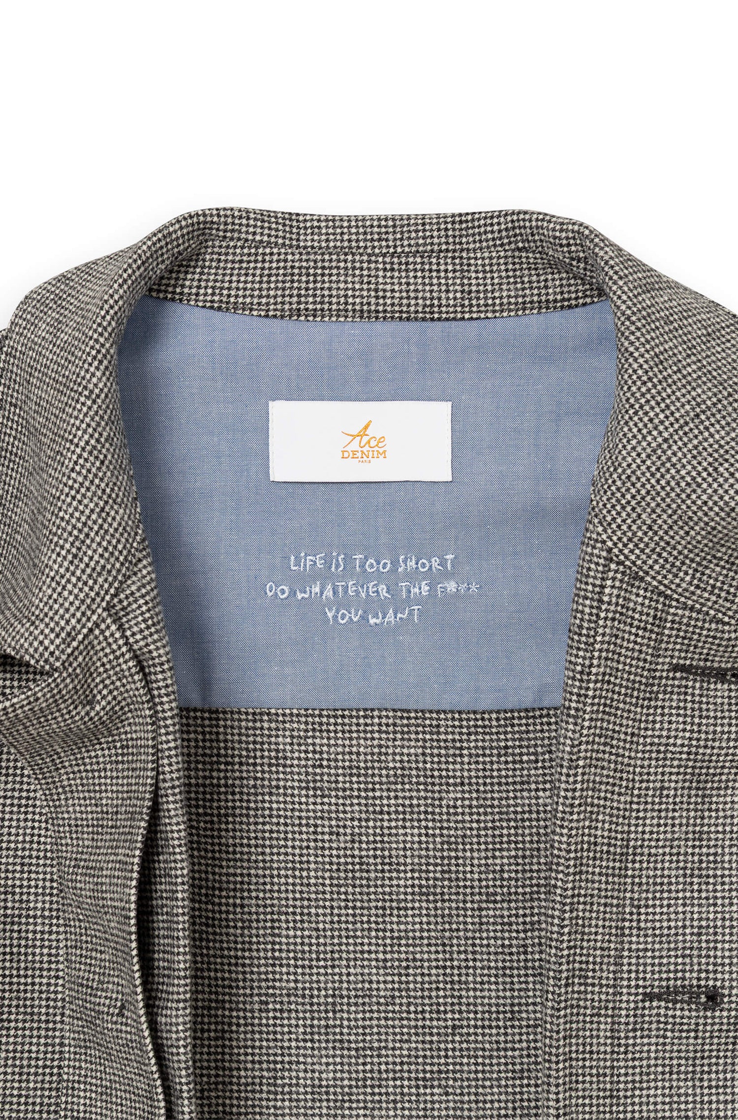 AD178 - White Houndstooth Merino Wool Jacket