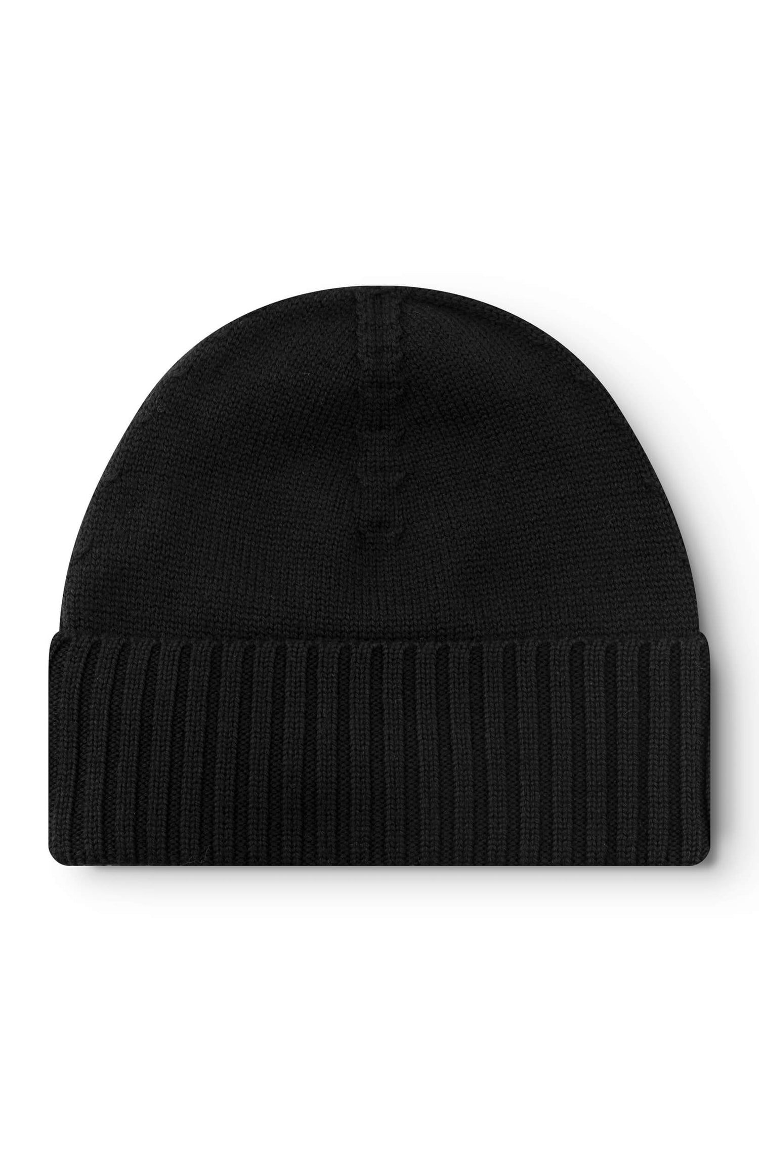 Bonnet en laine mérinos de couleur noir